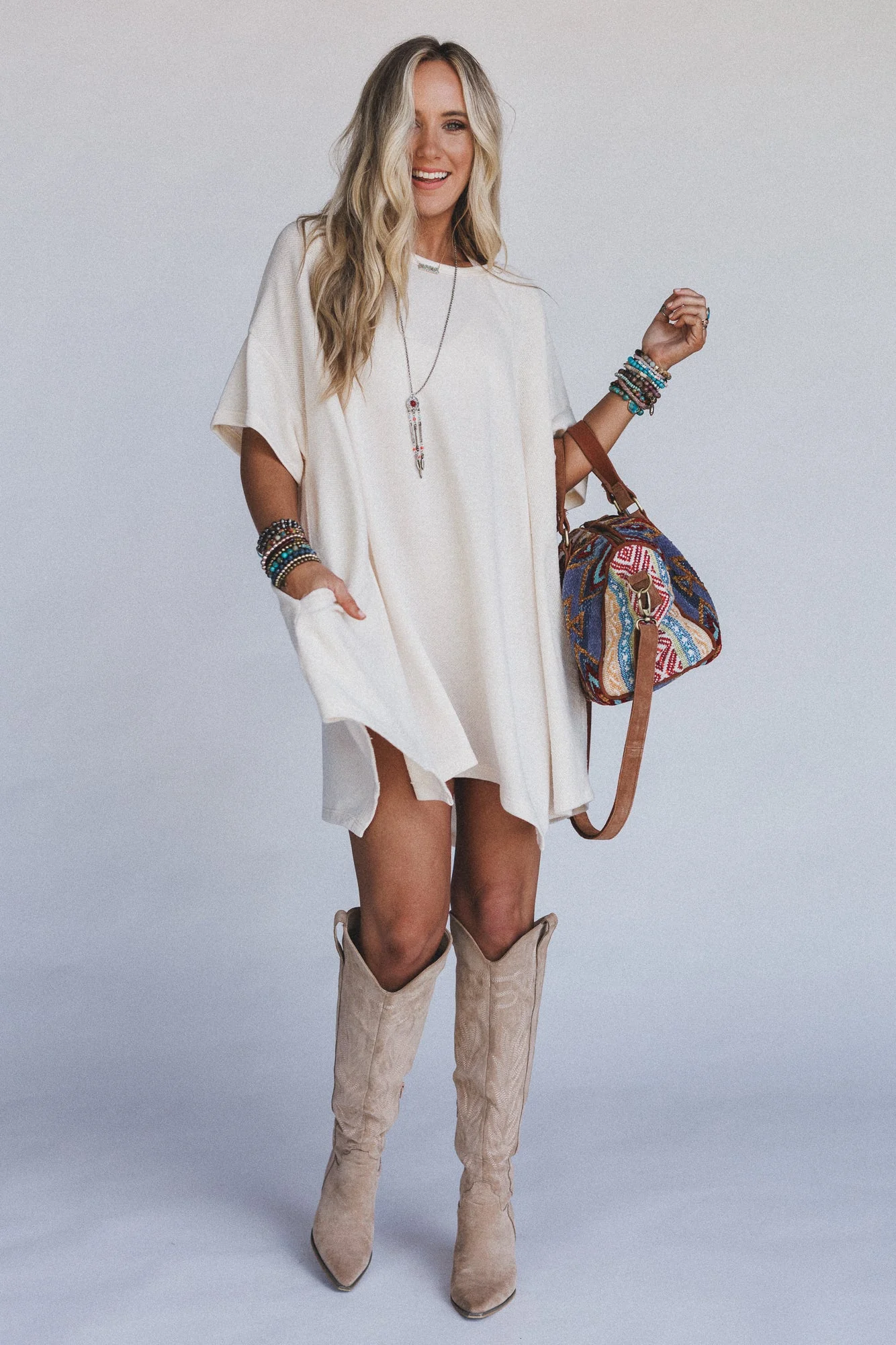 The Nest Meadowlight Tunic Dress - Cream - Image 4
