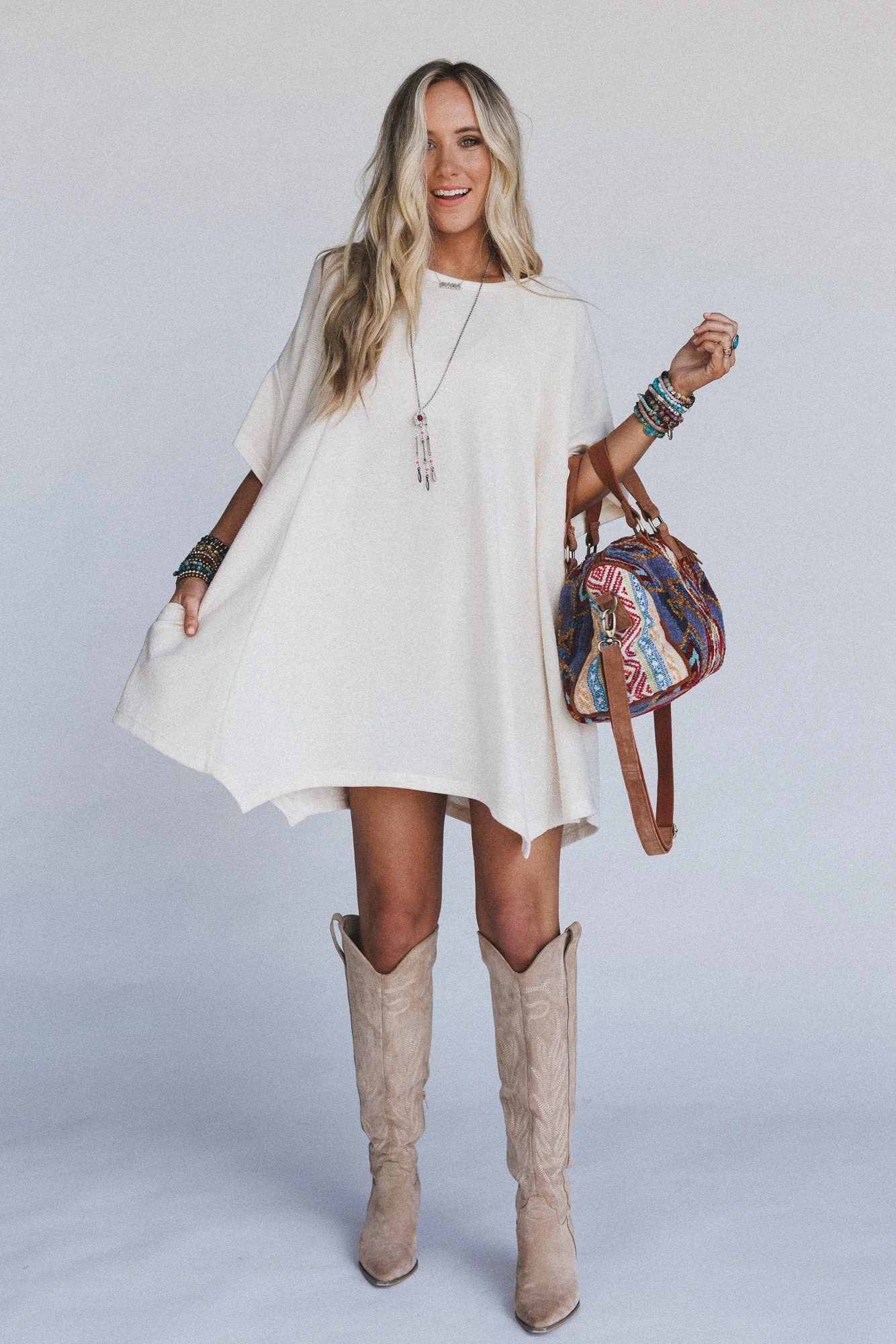 The Nest Meadowlight Tunic Dress - Cream - Image 5