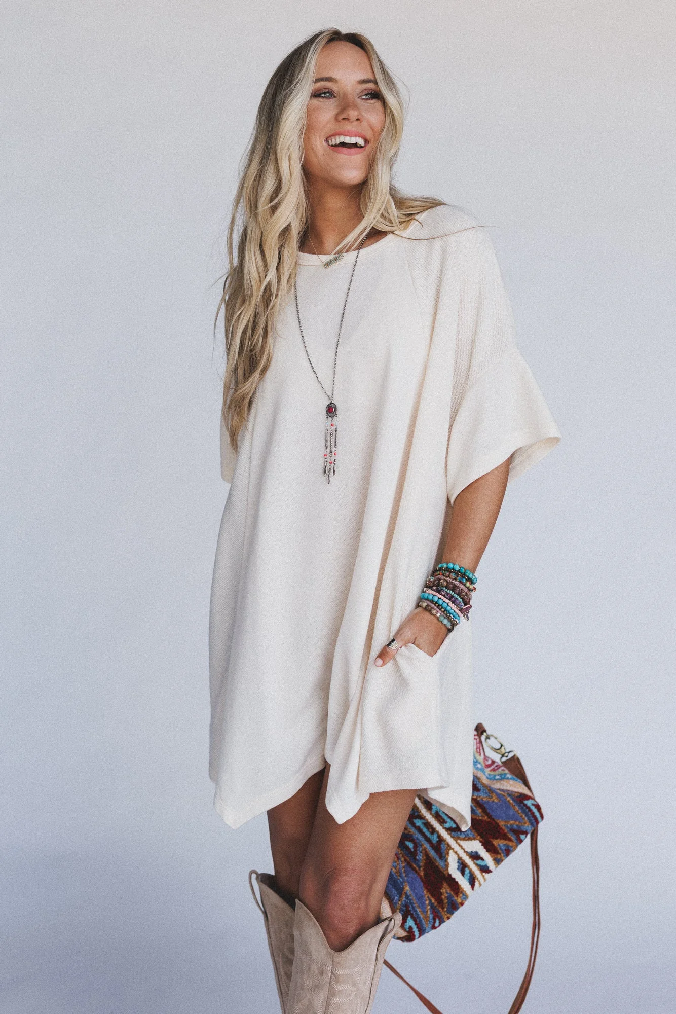 The Nest Meadowlight Tunic Dress - Cream - Image 6