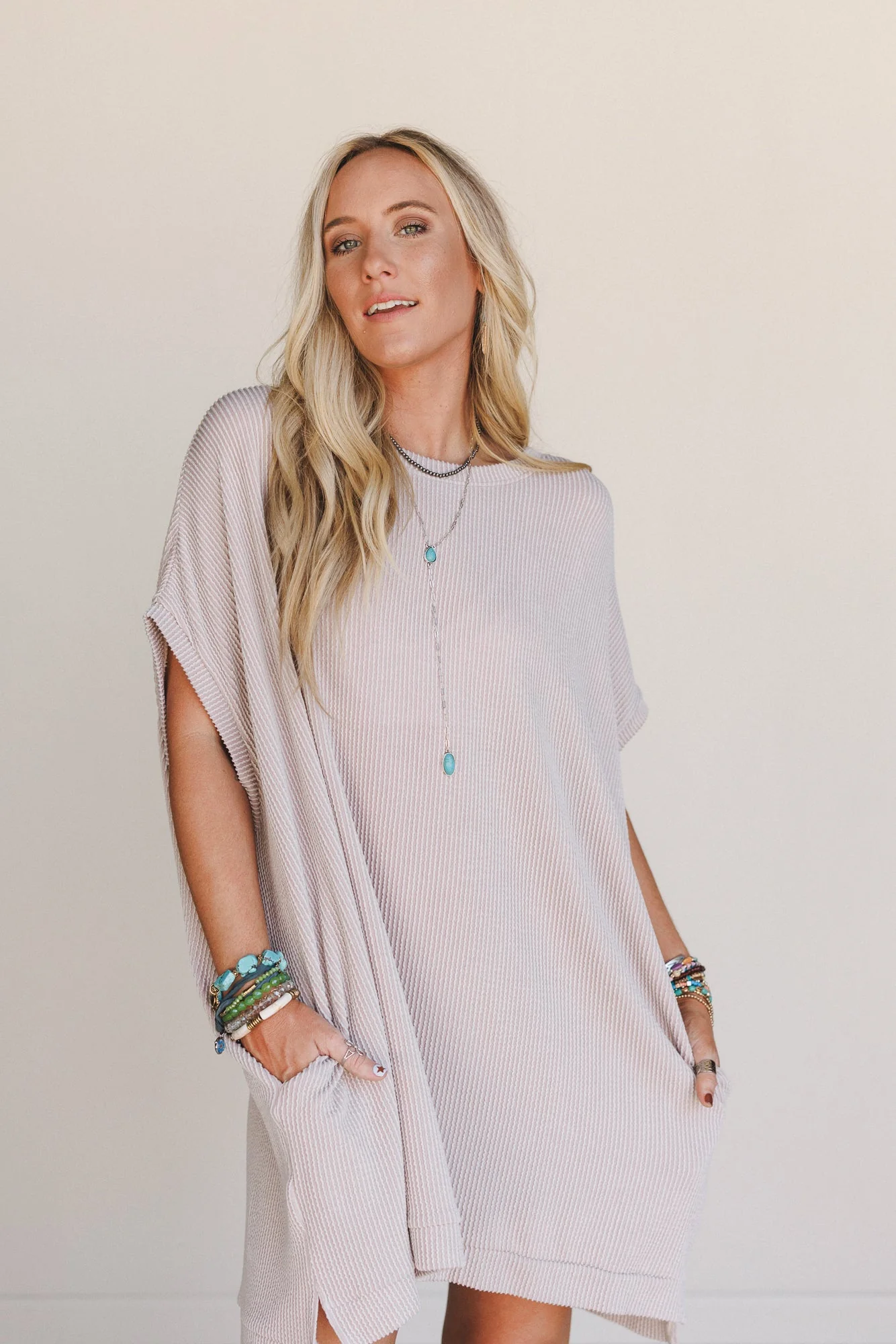 The Nest Moon Glow Texture Dress - Oat - Pre Order - Image 2