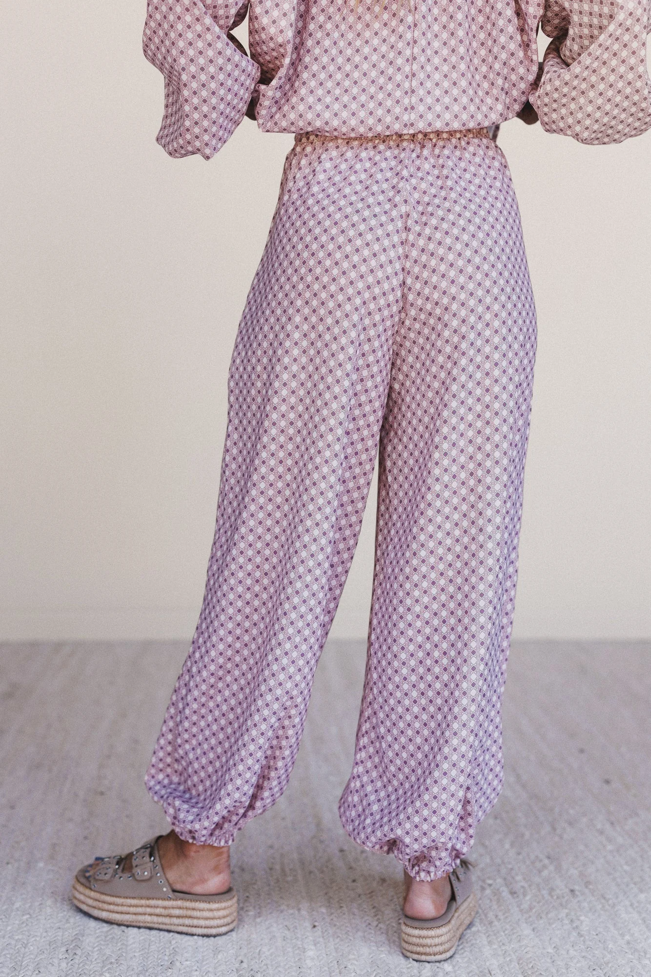 The Nest Mystic Mirage Printed Joggers - Burgundy - Image 4