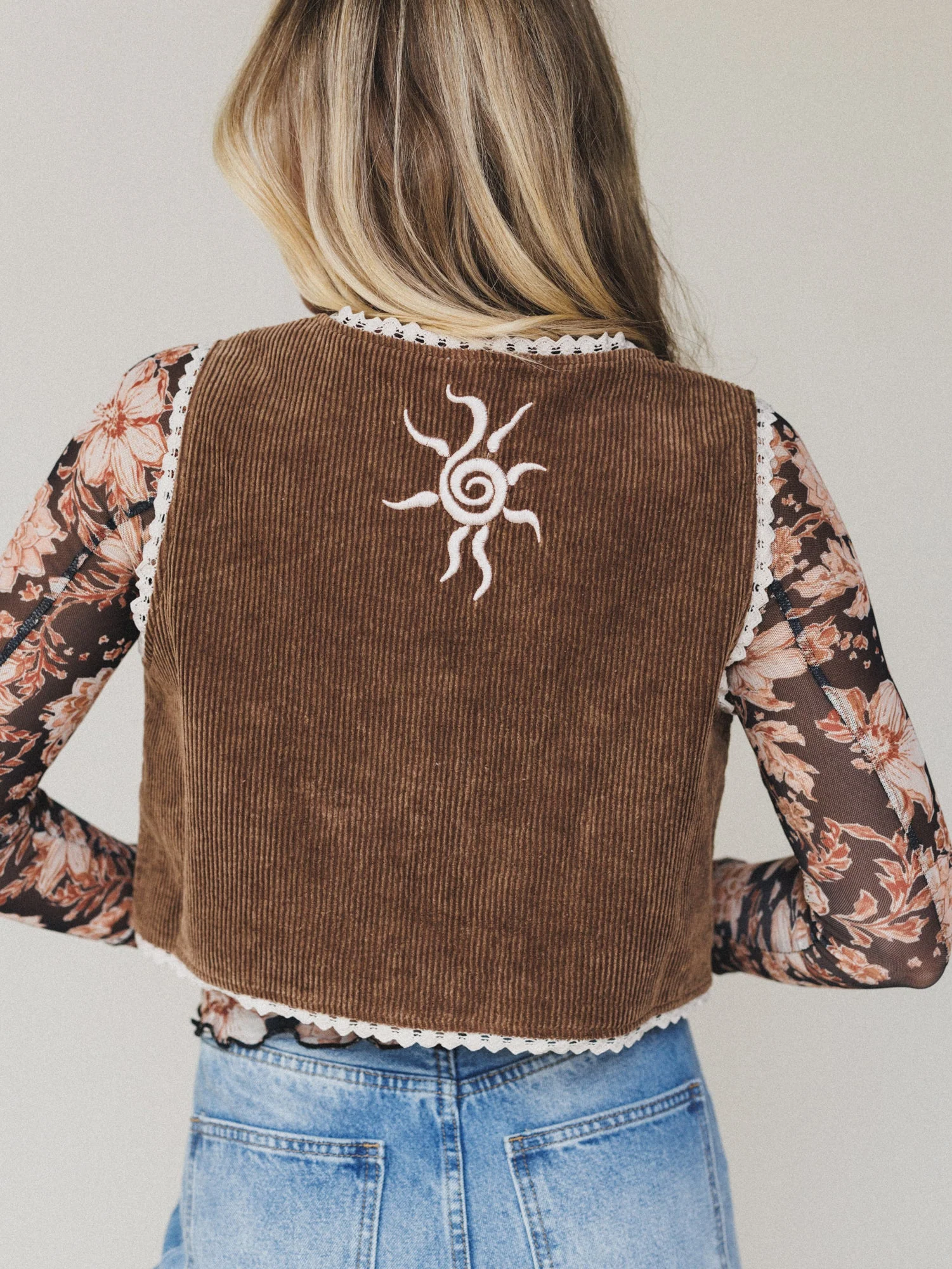 The Nest Nora Corduroy Vest Top - Brown - Image 2