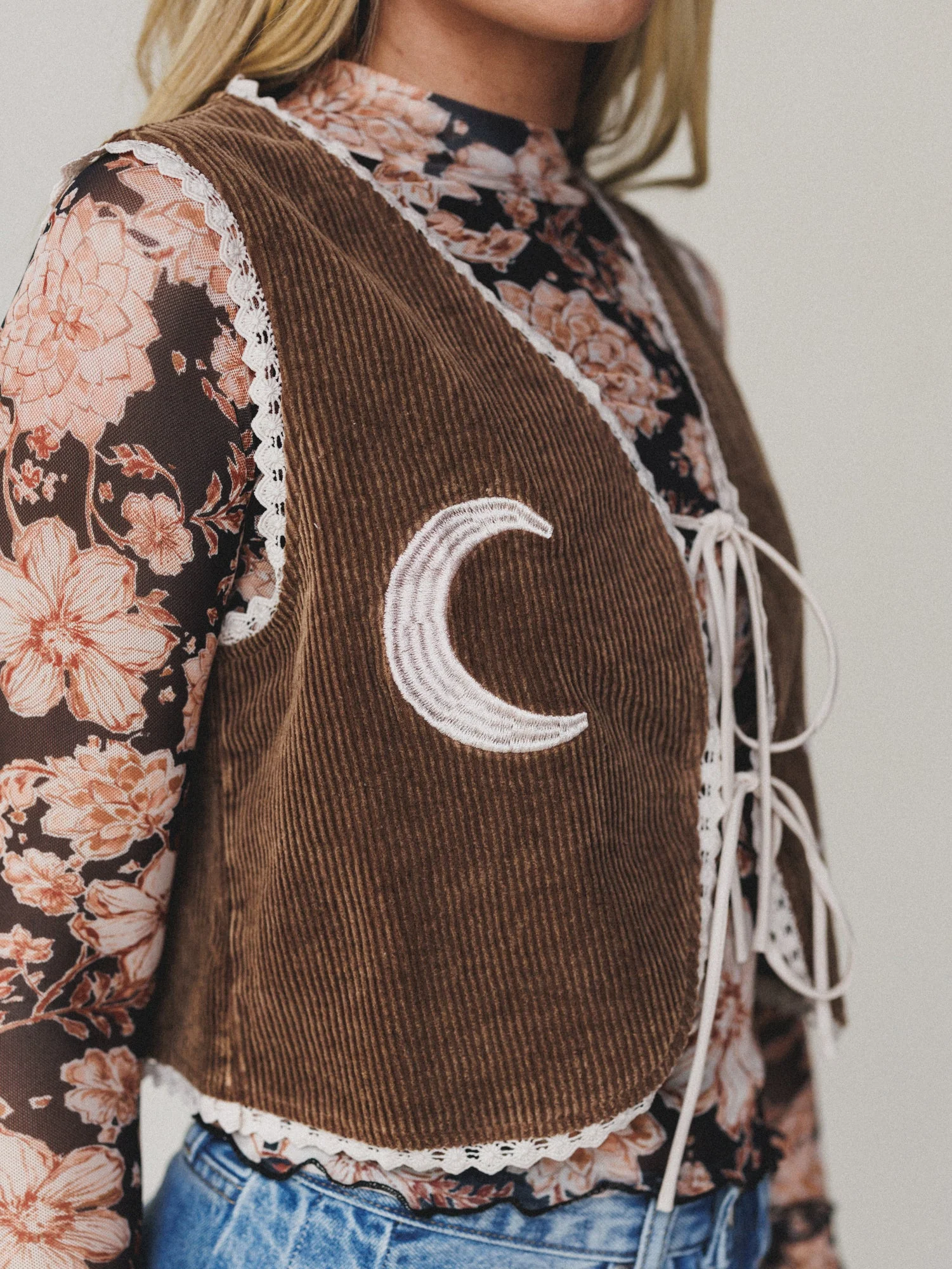 The Nest Nora Corduroy Vest Top - Brown - Image 3