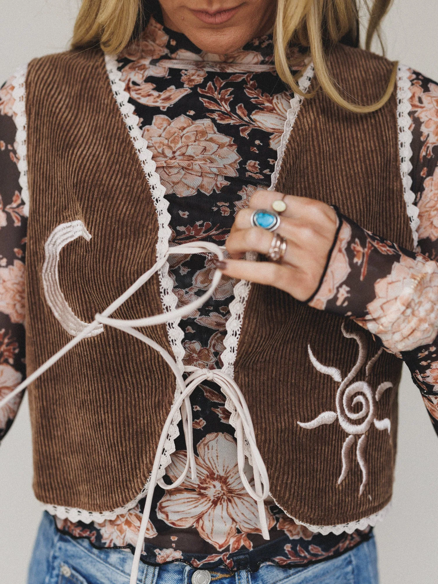 The Nest Nora Corduroy Vest Top - Brown - Image 4