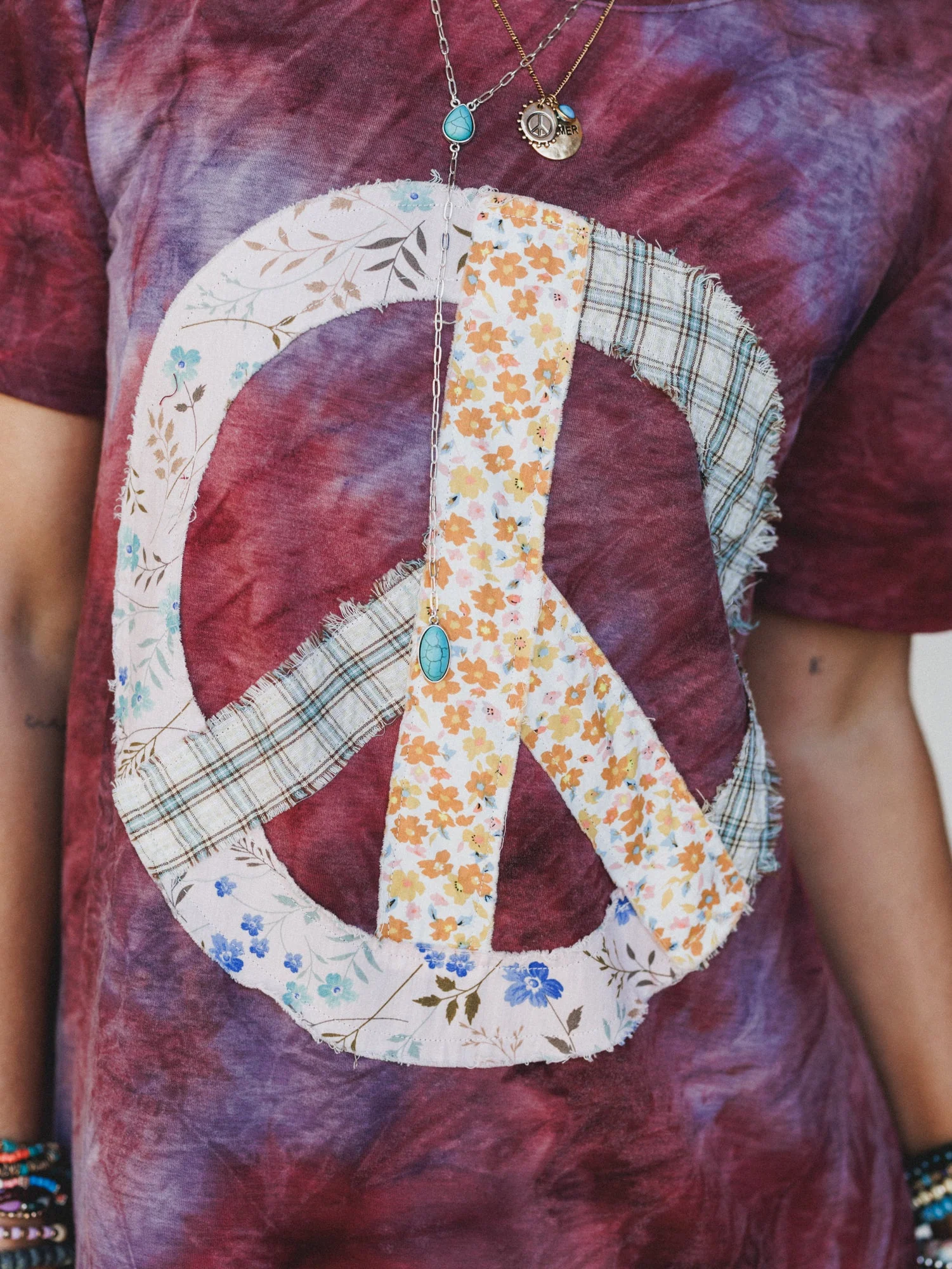 The Nest Peace And Tie Dye Tee Dress - Brown Multi Tie Dye - Image 3