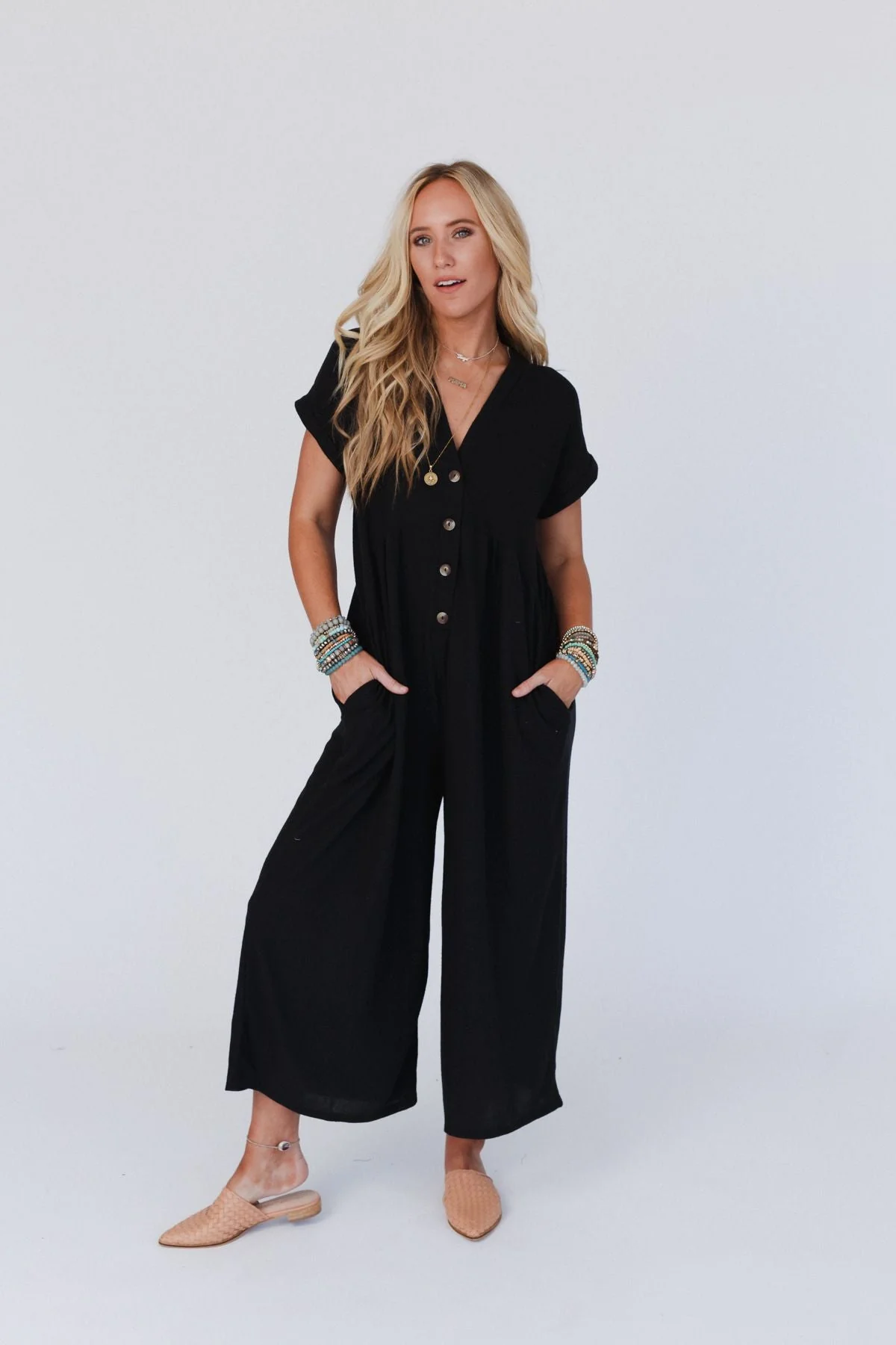 The Nest Sage and Wildflowers Jumpsuit - Black - Pre Order