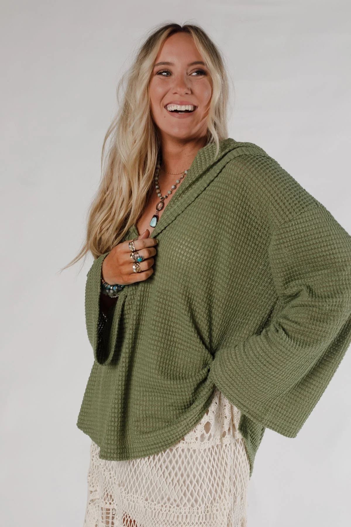 The Nest Serene Textured Top - Dusty Sage - Pre Order