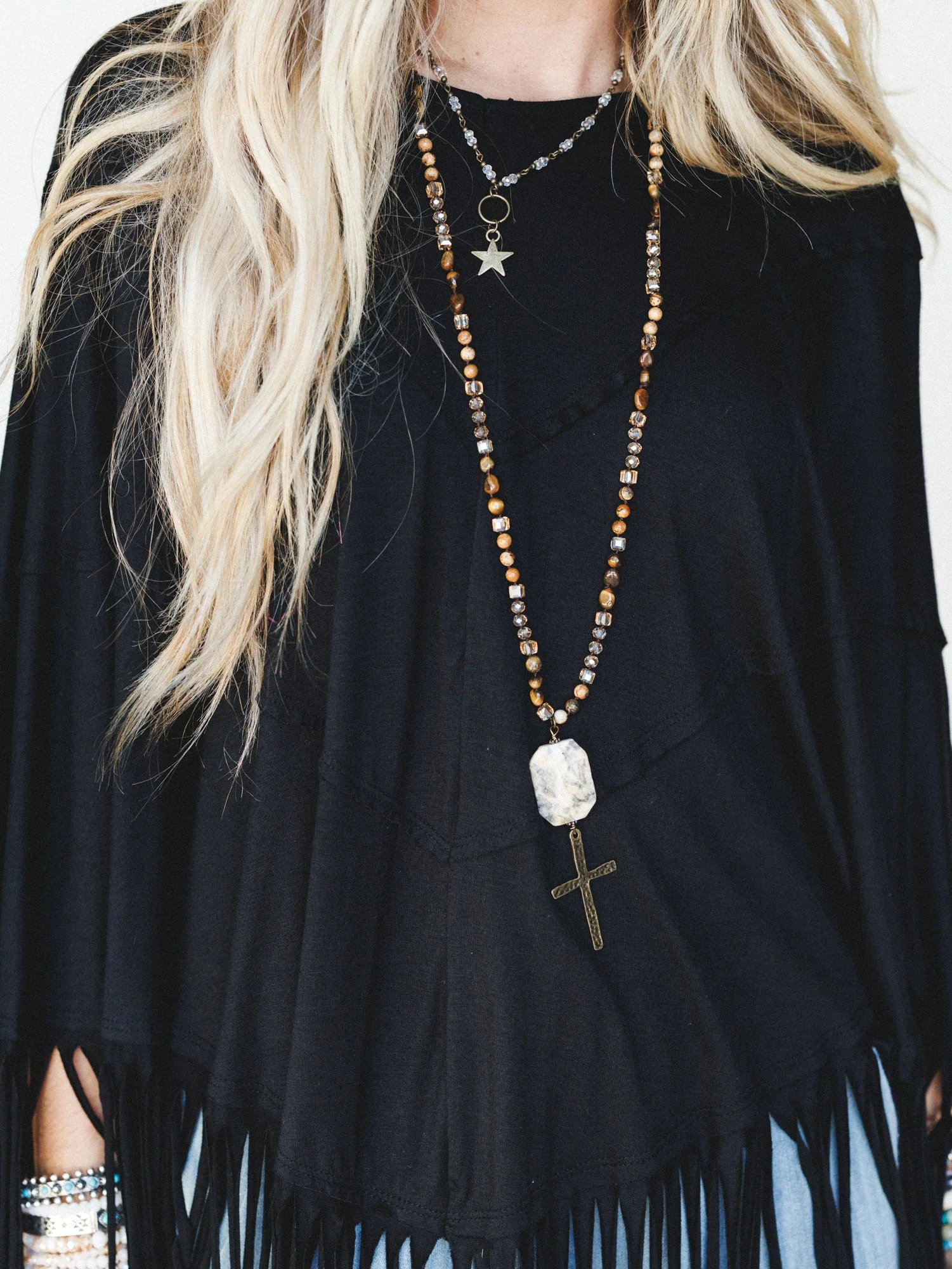 The Nest Showstopper Fringe Poncho - Black - Image 6