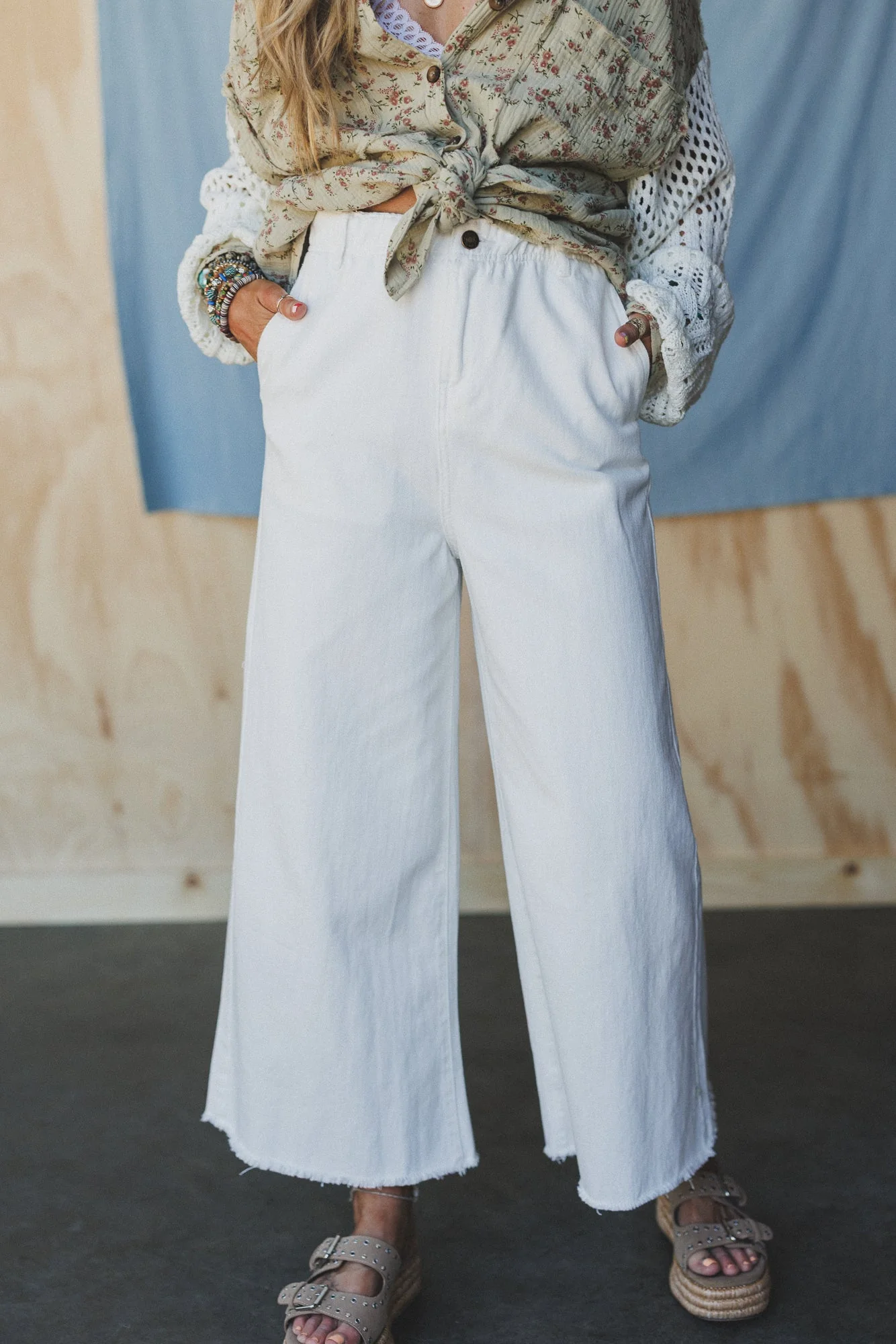 Simply You Wide Leg Jeans - White - Image 3