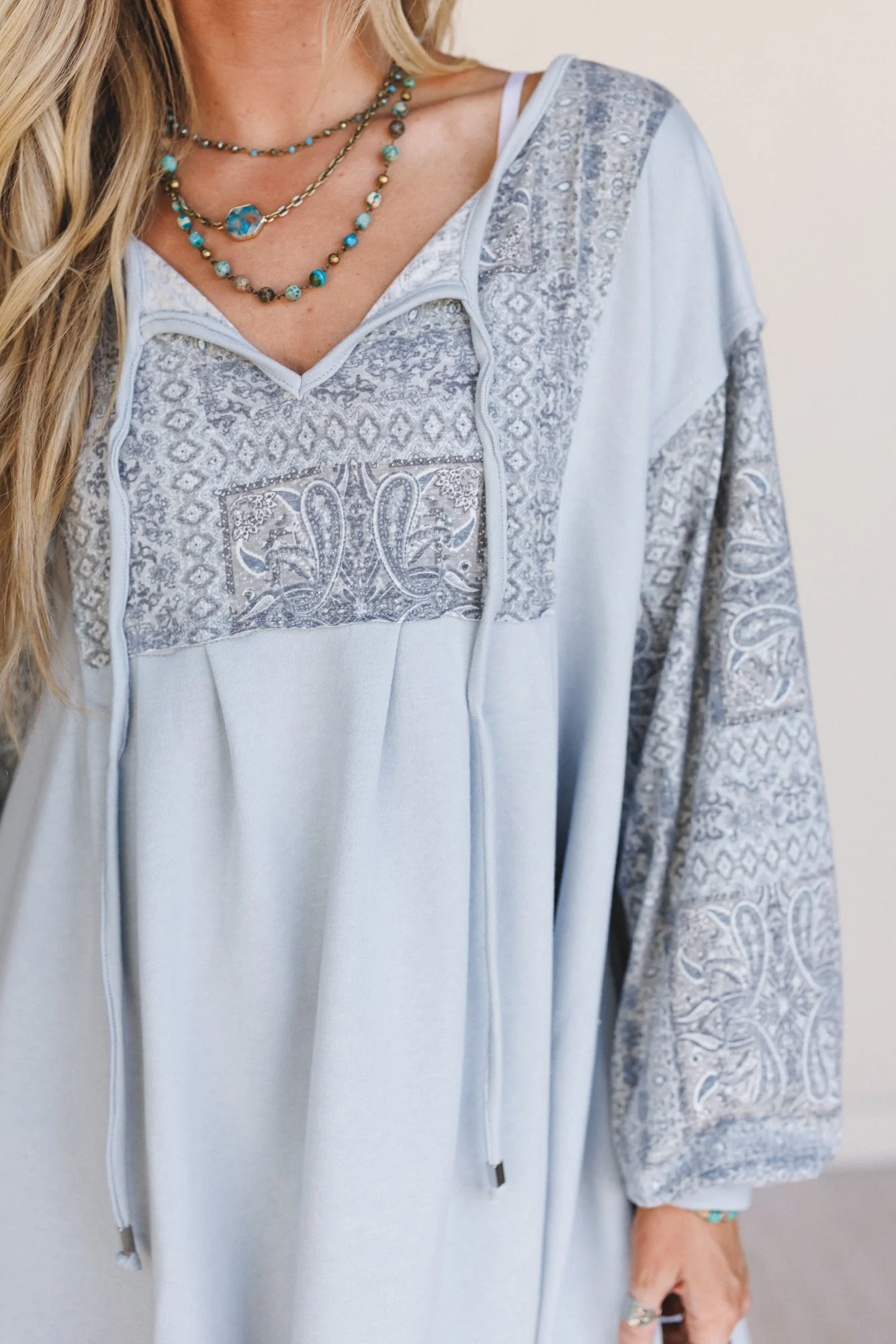 The Nest Sky Light Dress - Blue Multi - Image 3