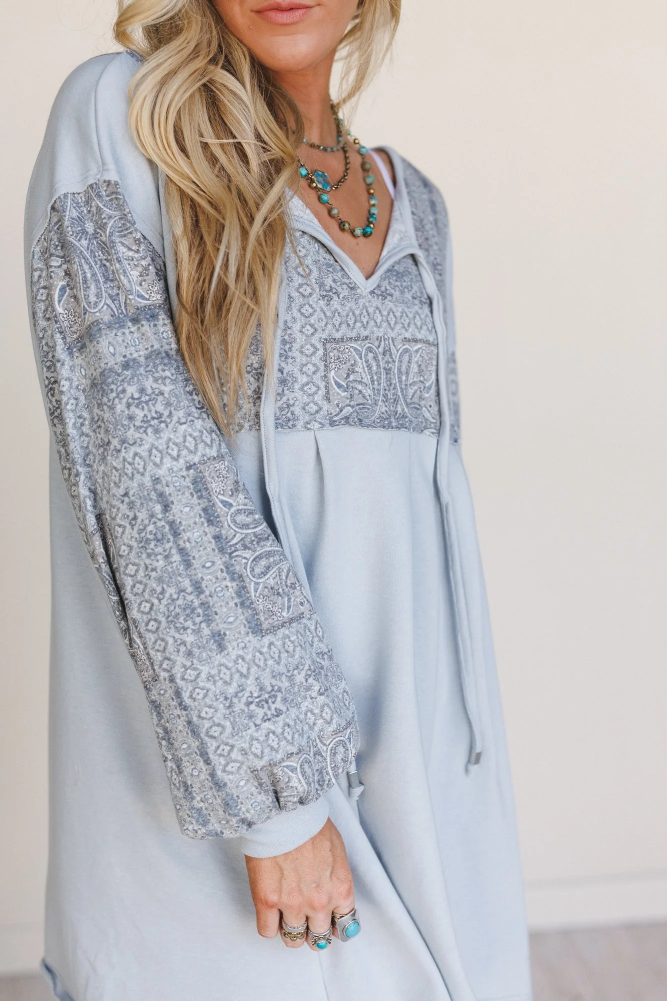 The Nest Sky Light Dress - Blue Multi - Image 4