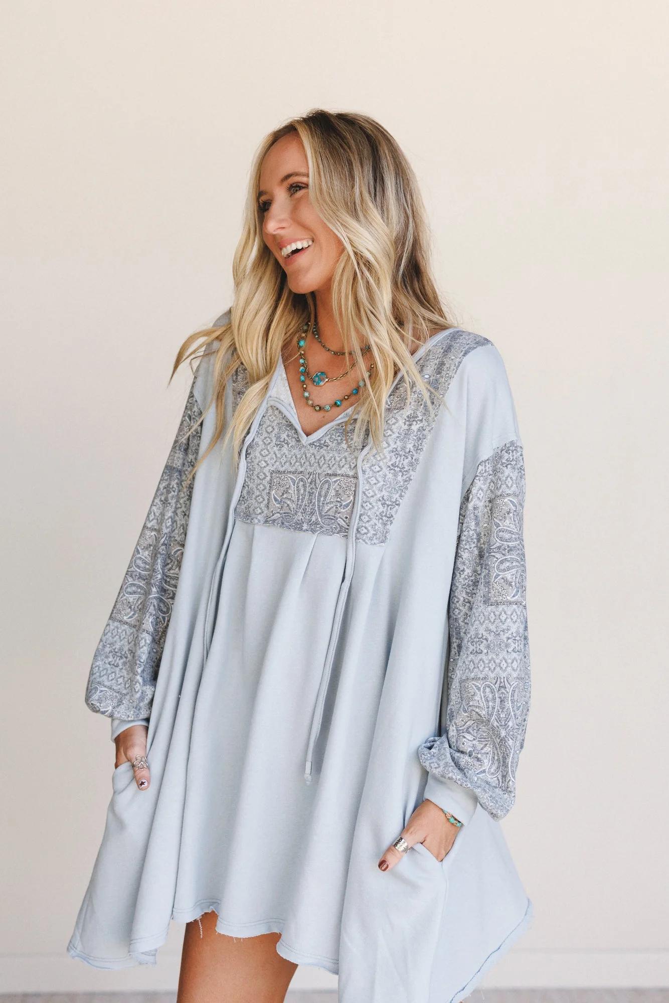 The Nest Sky Light Dress - Blue Multi - Image 5