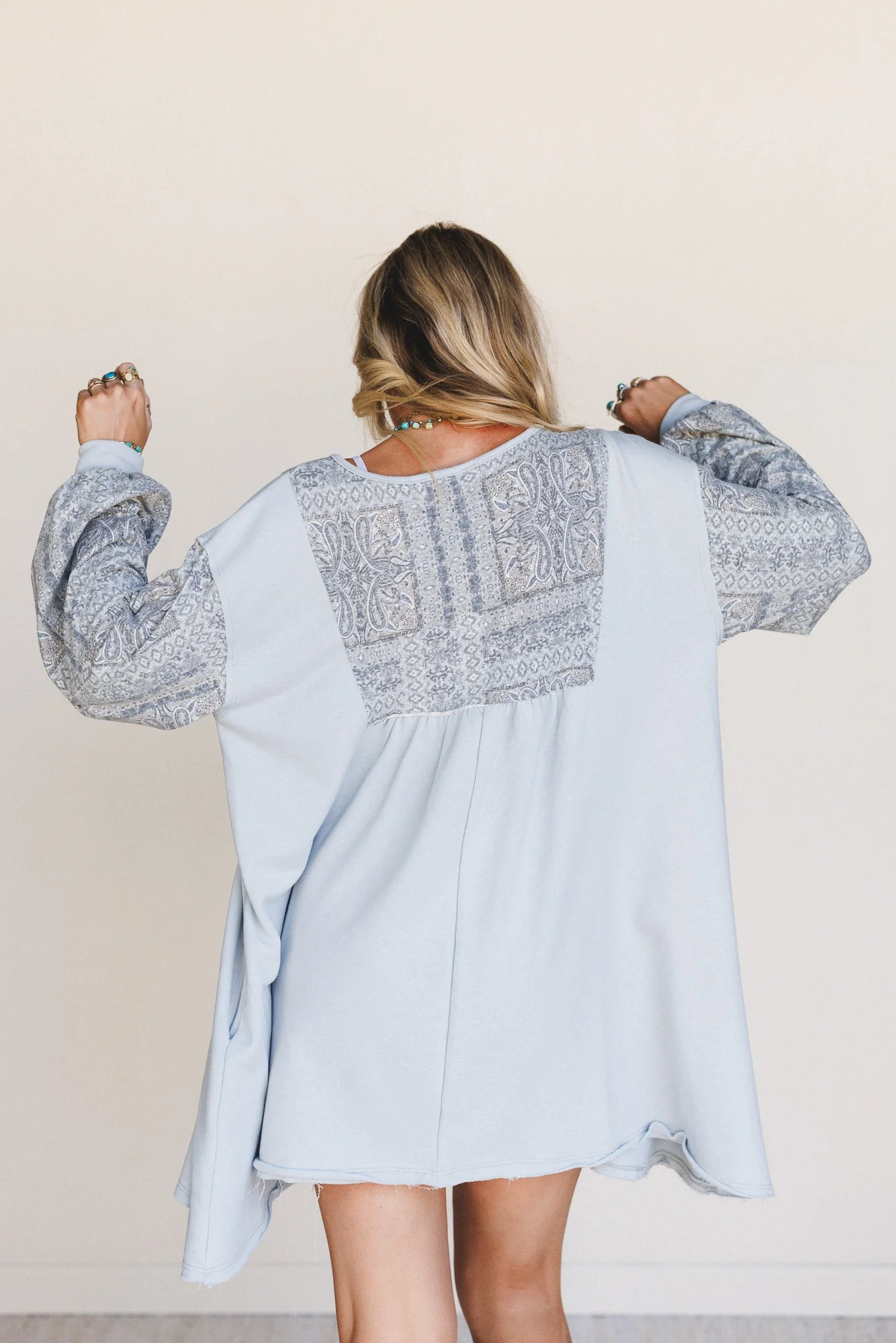 The Nest Sky Light Dress - Blue Multi - Image 6
