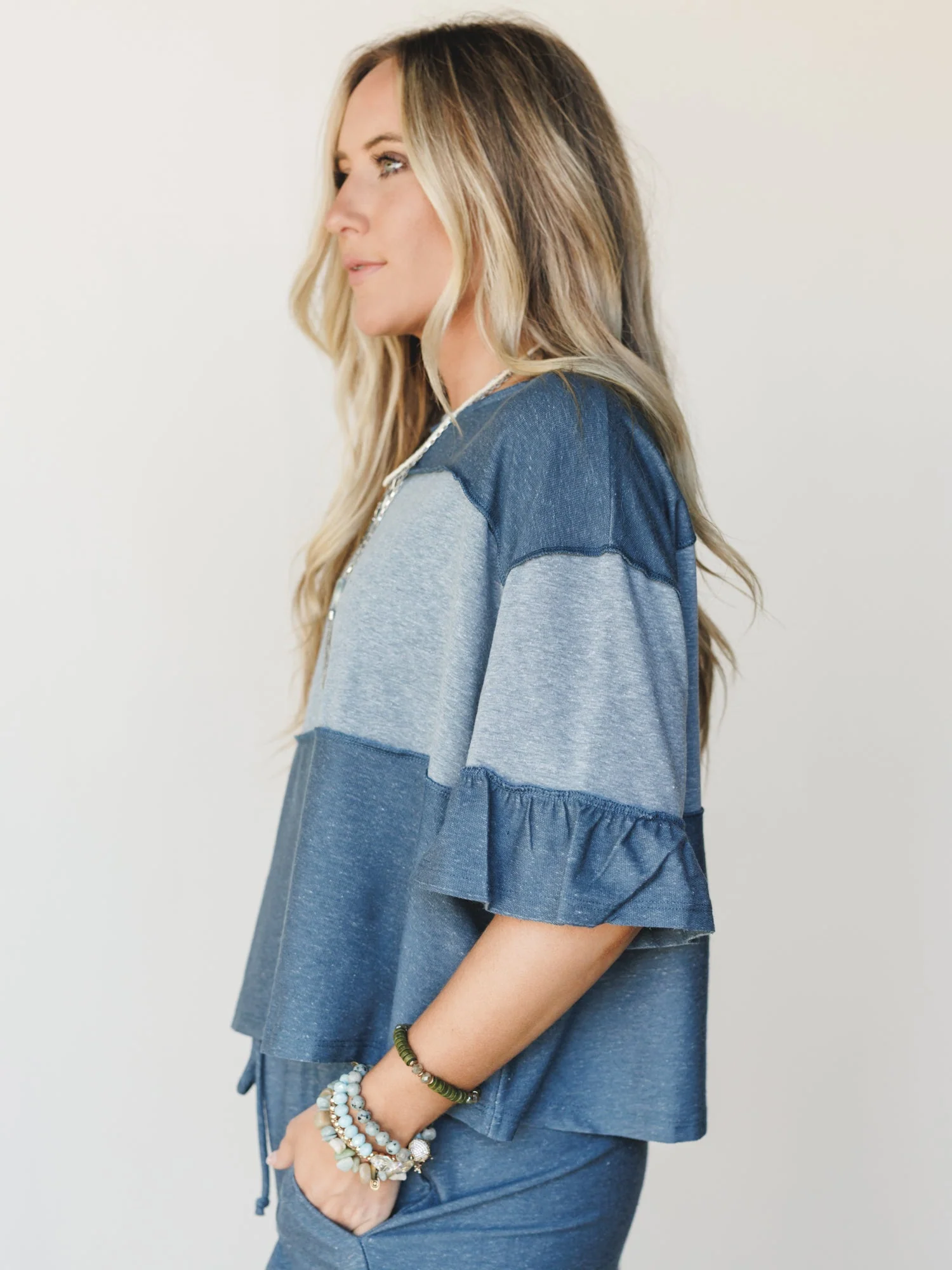 The Nest Soft Horizon Top - Teal - Image 7