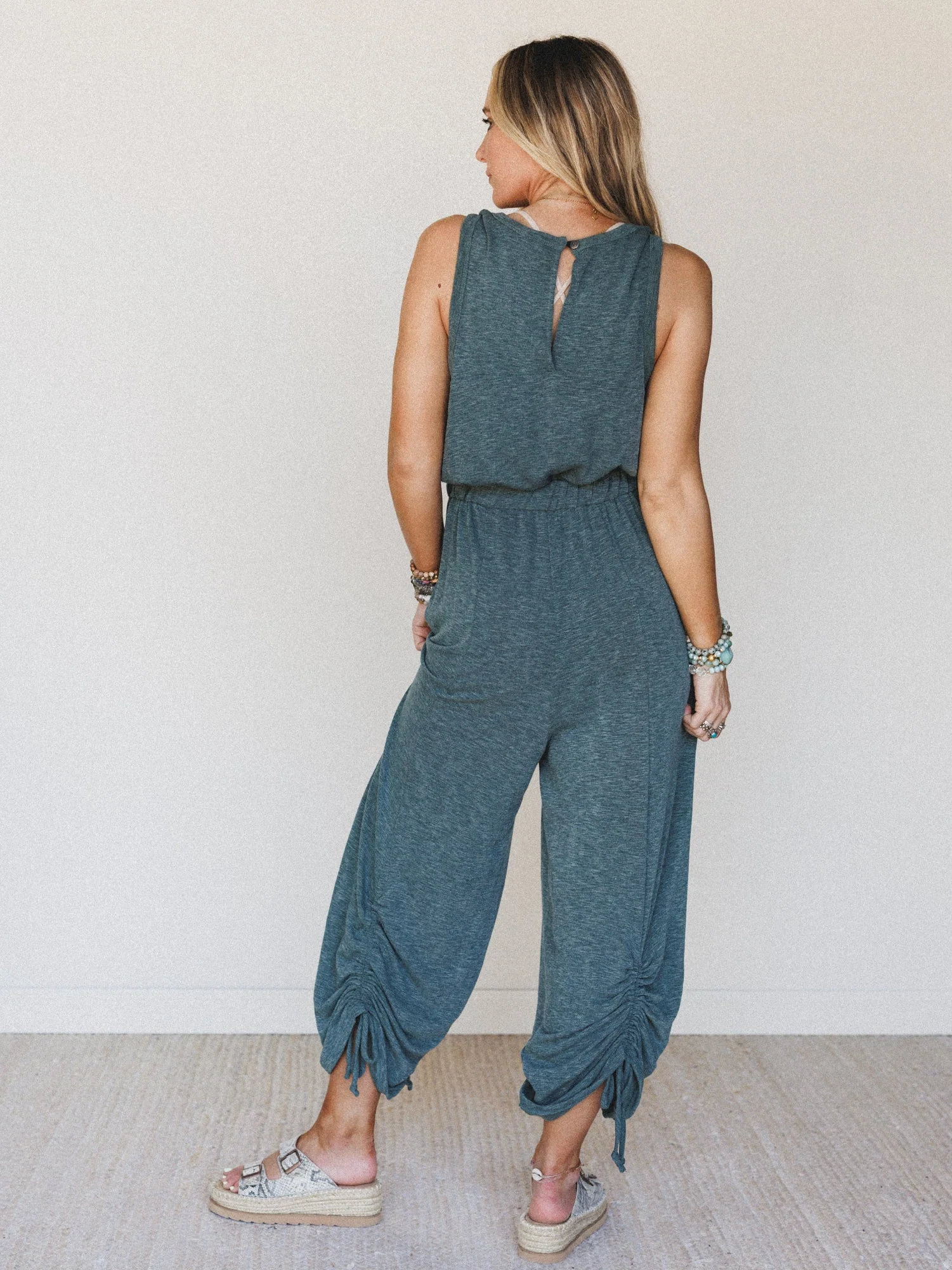 The Nest Solie Cinched Jumpsuit - Green Olive - Image 5