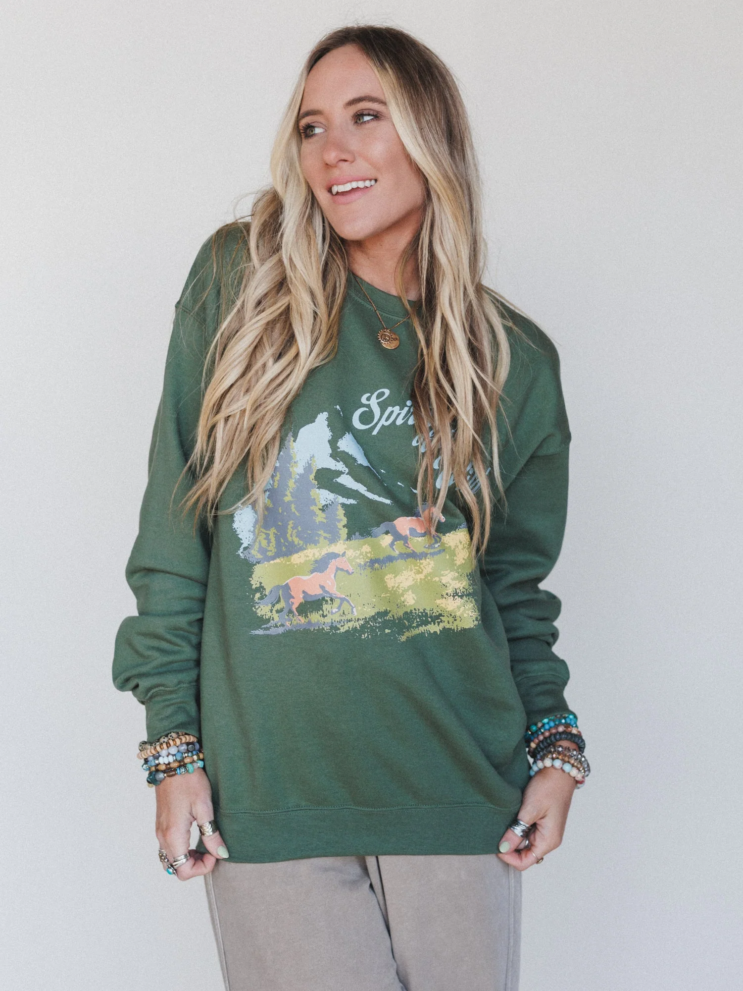 The Nest Spirit Of The Wild Sweatshirt - Military Green - Image 2