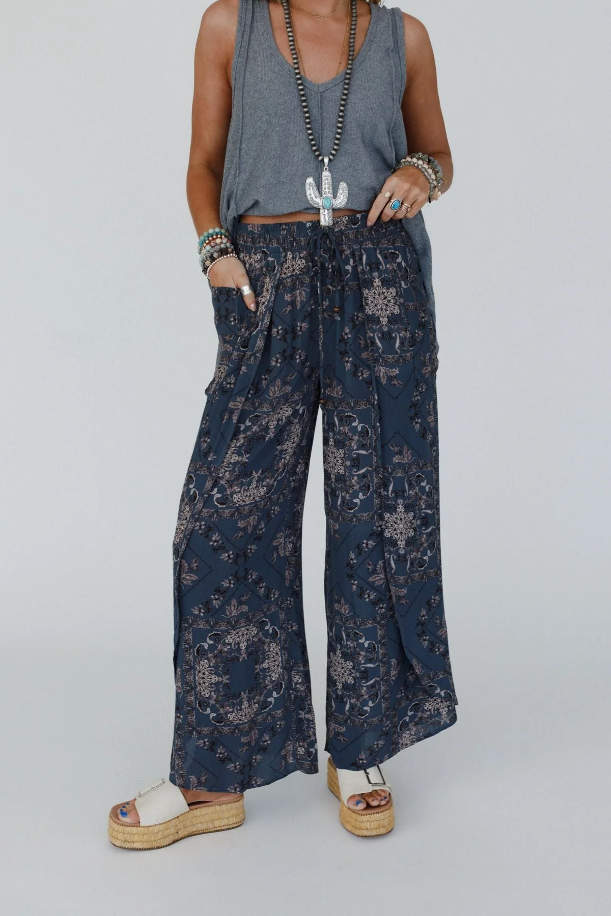 The Nest Stasia Printed Drawstring Tulip Pants - Titan - Image 2