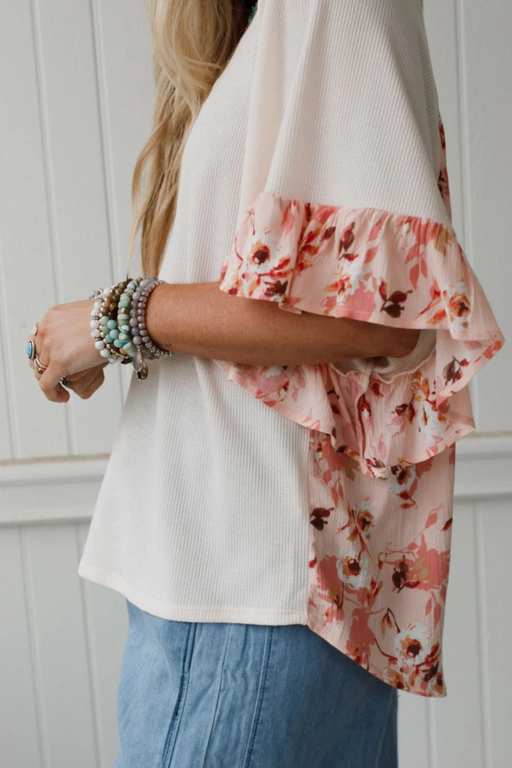The Nest Sunlit Meadow Top - Beige Coral - Image 2