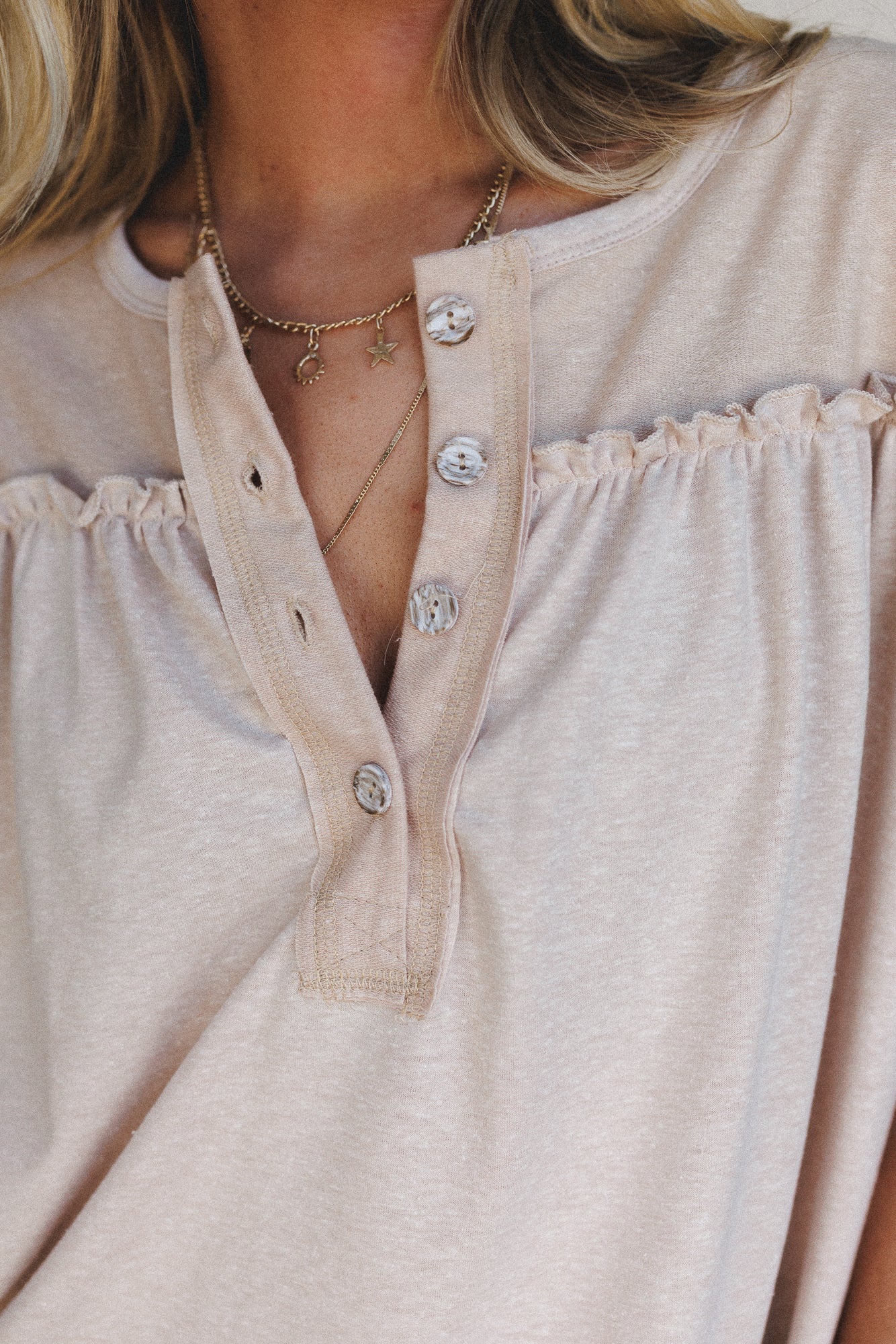 The Nest Sunset Ruffle Top - Taupe - Image 3