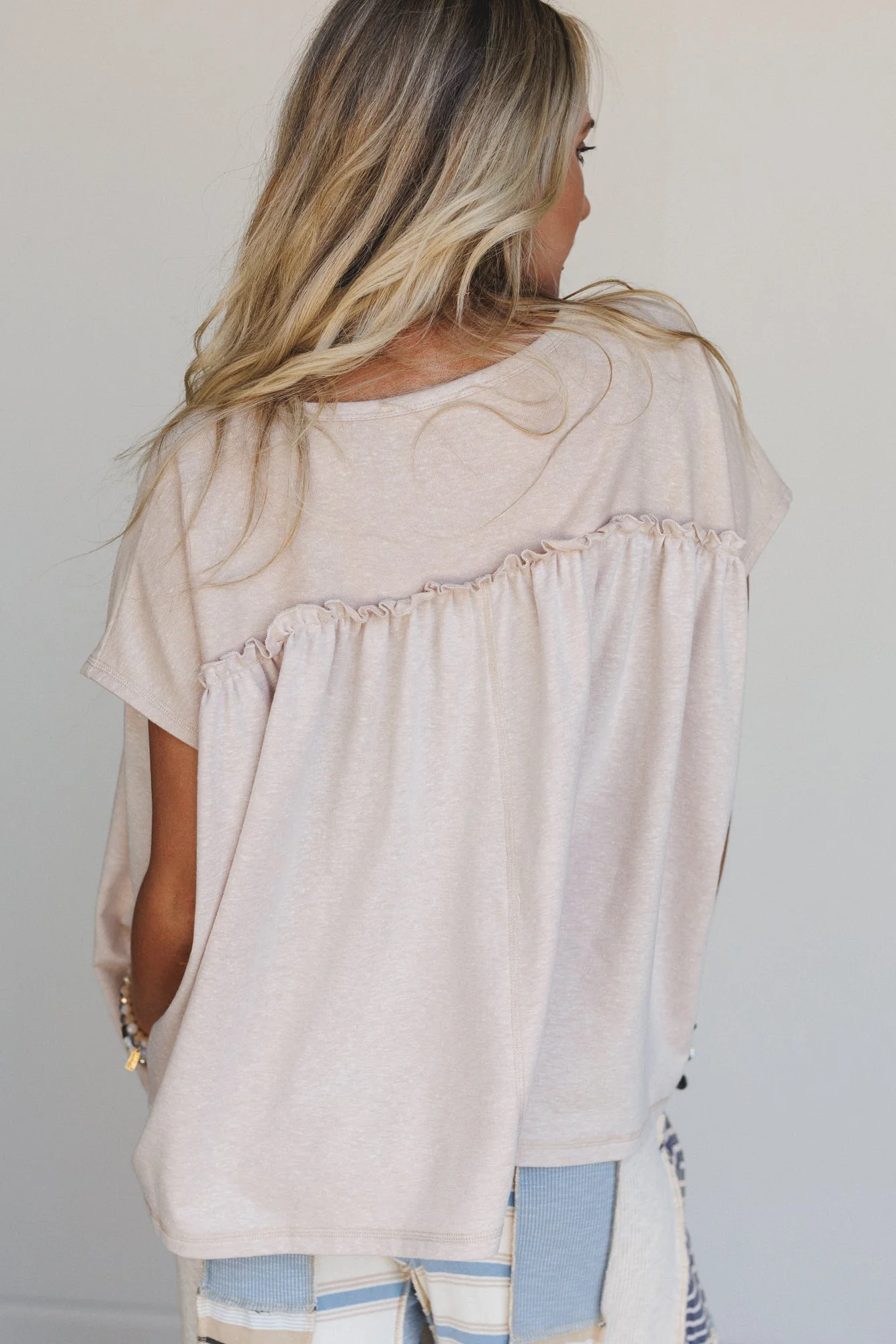 The Nest Sunset Ruffle Top - Taupe - Image 5