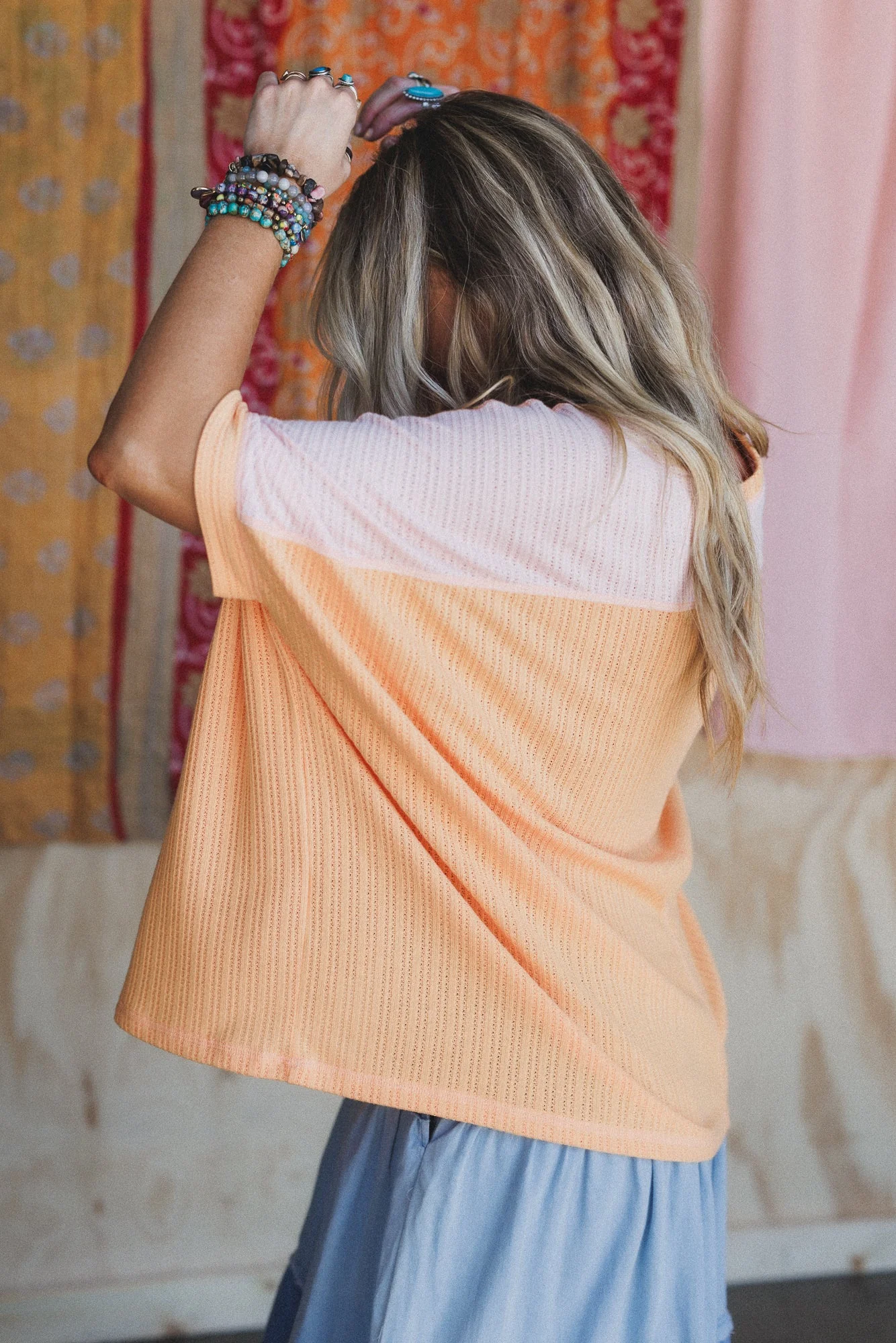 The Nest Wild At Heart Contrast Top - Blush Apricot - Image 2