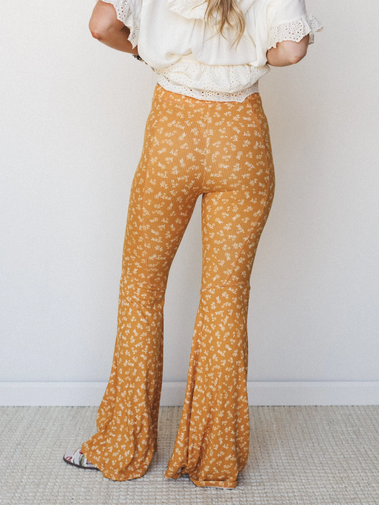 The Nest Wildflower Bloom Flare Pant - Mustard - Image 4