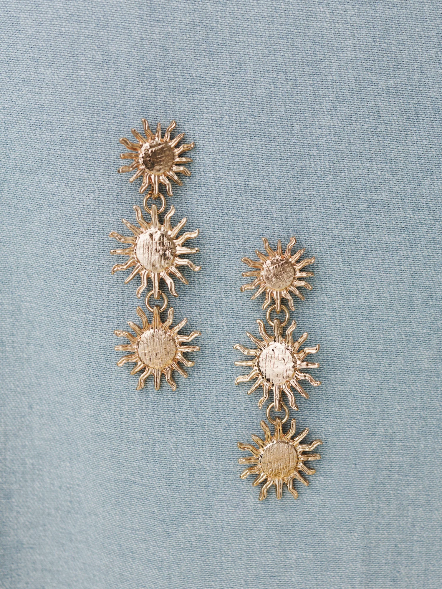Three Suns Earrings - Gold - Image 2