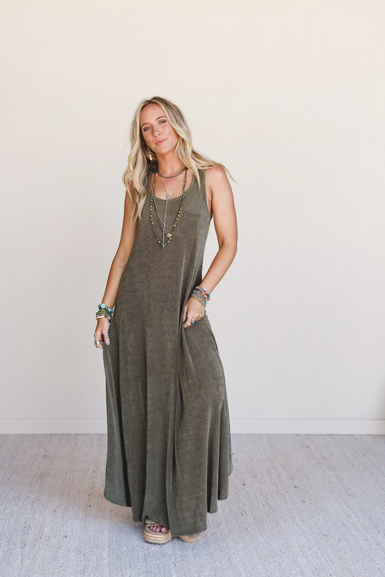 Timeless Grace Maxi Dress - Olive - Image 3