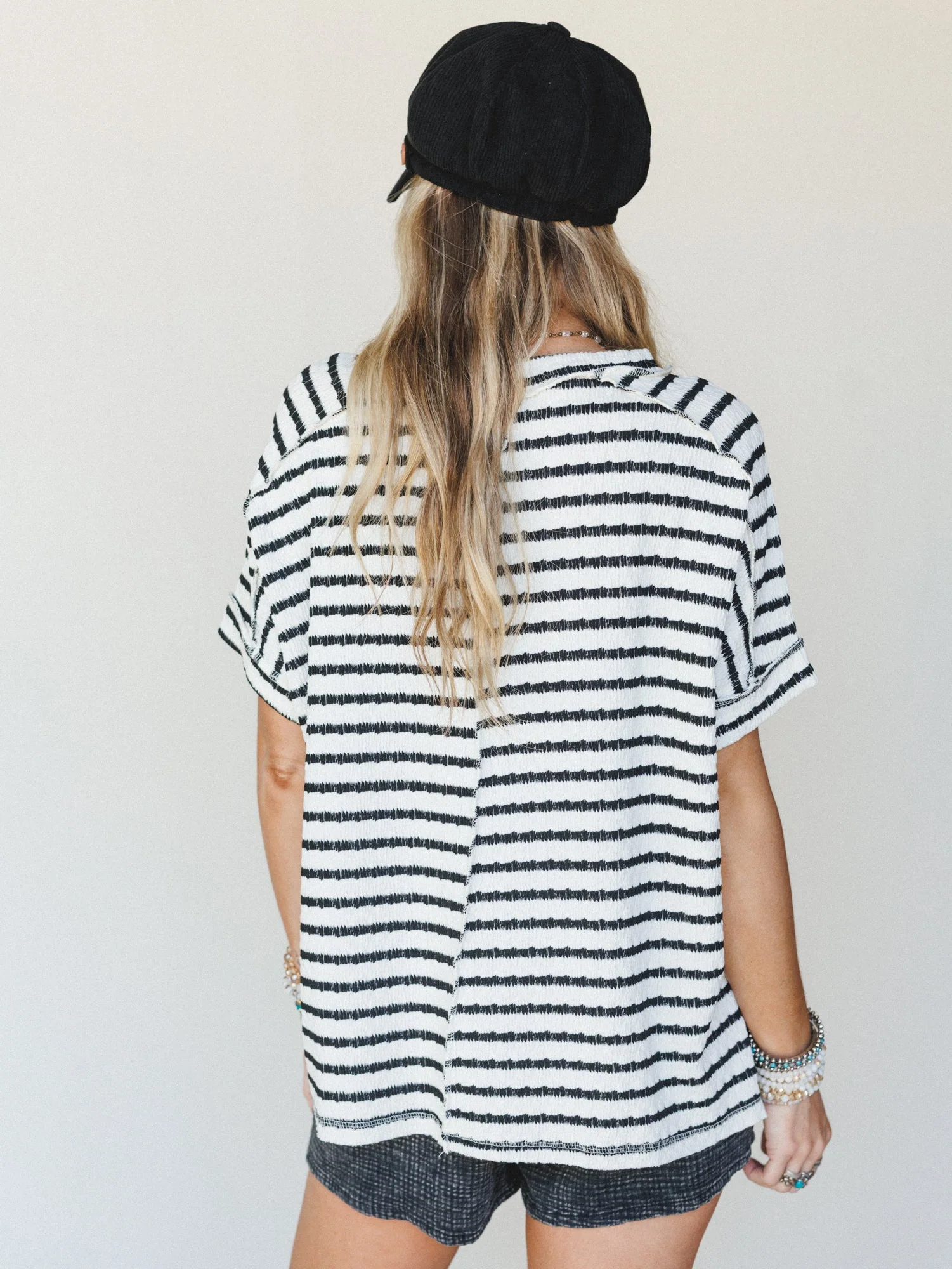 Timeless Lines Striped Tee - Black - Image 3