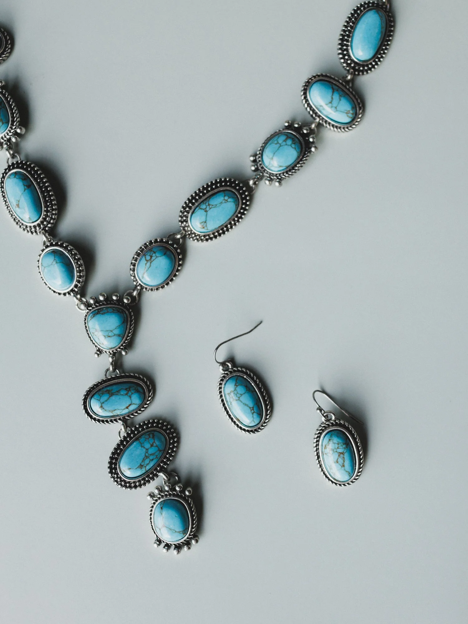 Turquoise Trails Necklace and Earring Set - Turquoise - Image 3