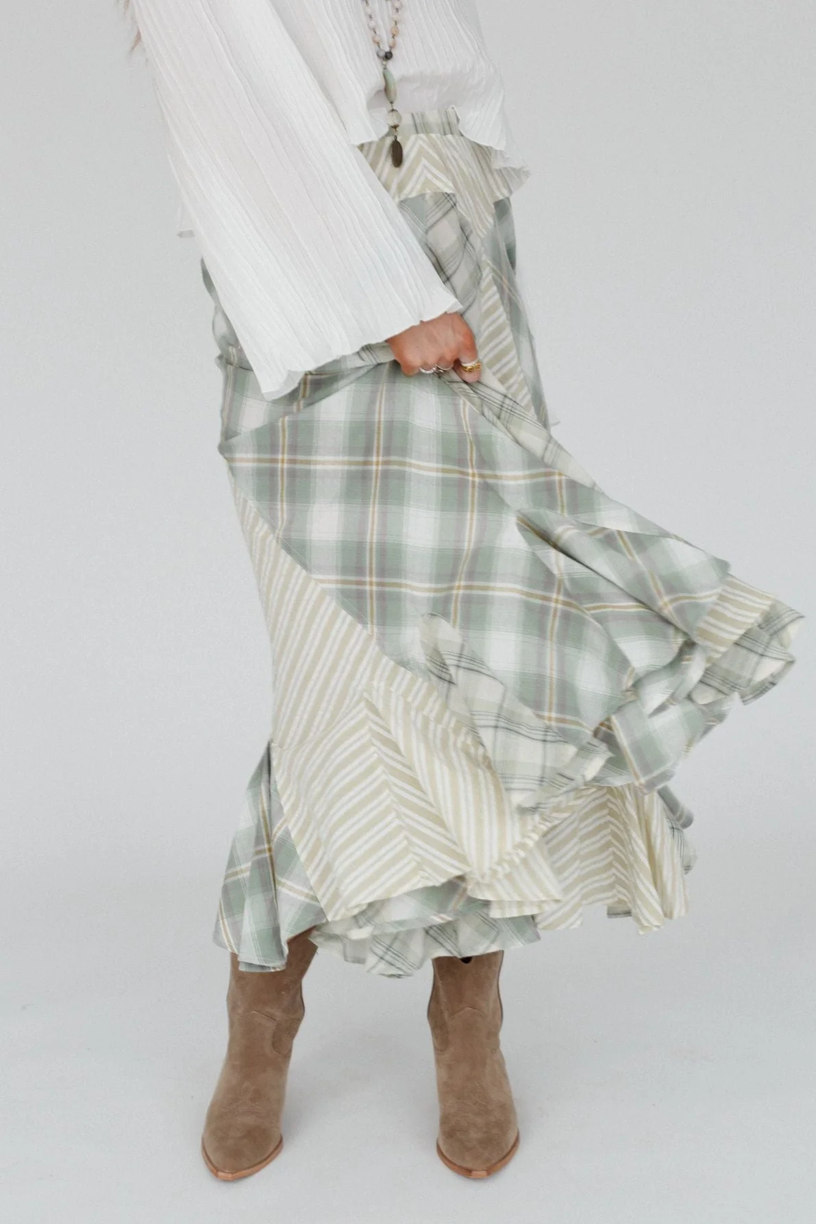 Twirl With Us Maxi Skirt - Sage - Image 4