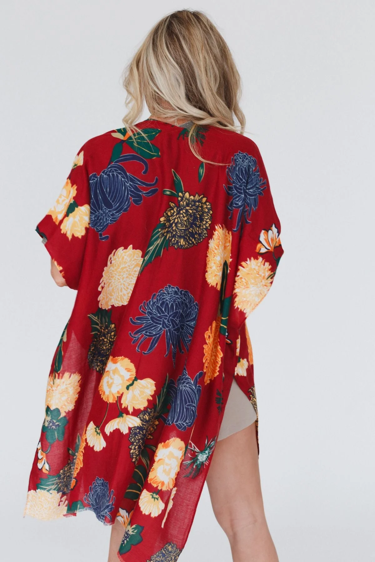 Tyler Floral Kimono - Red - Image 3