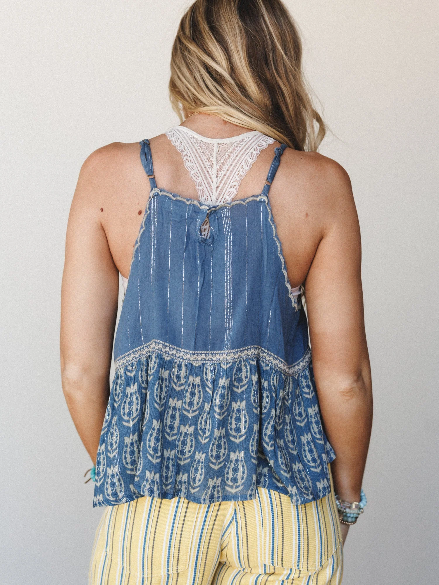 Wavea Embroidered Top - Indigo - Image 5