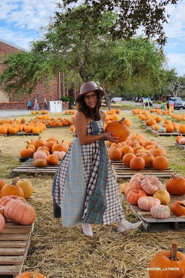 Western Charm Checkered Dress - Mint - Image 4