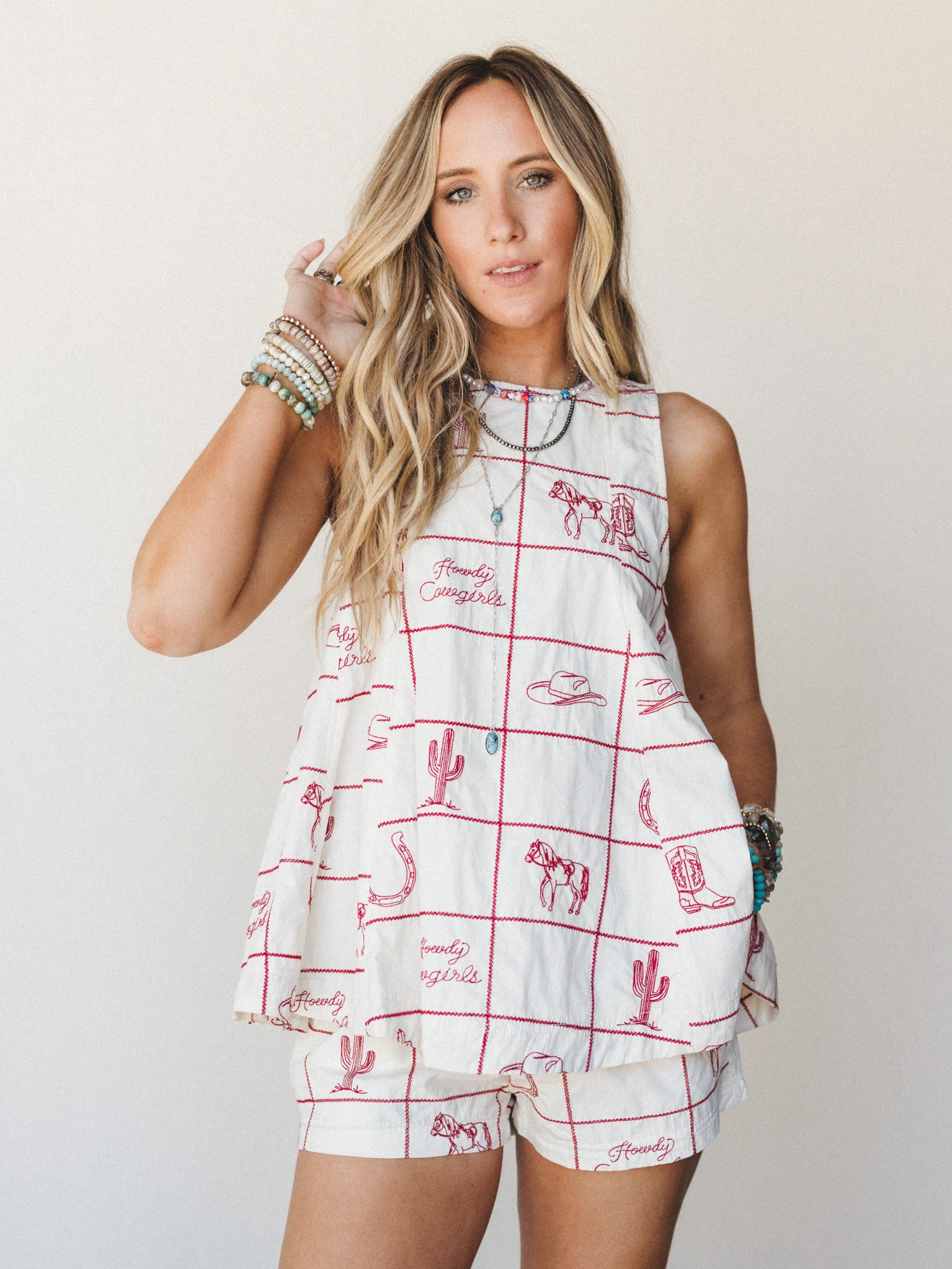 Western Moment Top - Cherry Wood Cream