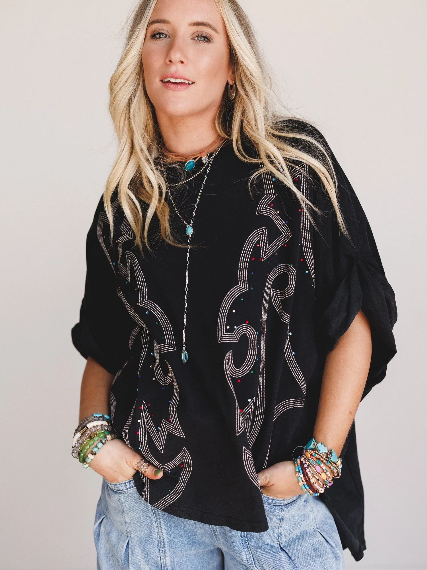 Western Moon Top - Black - Pre Order