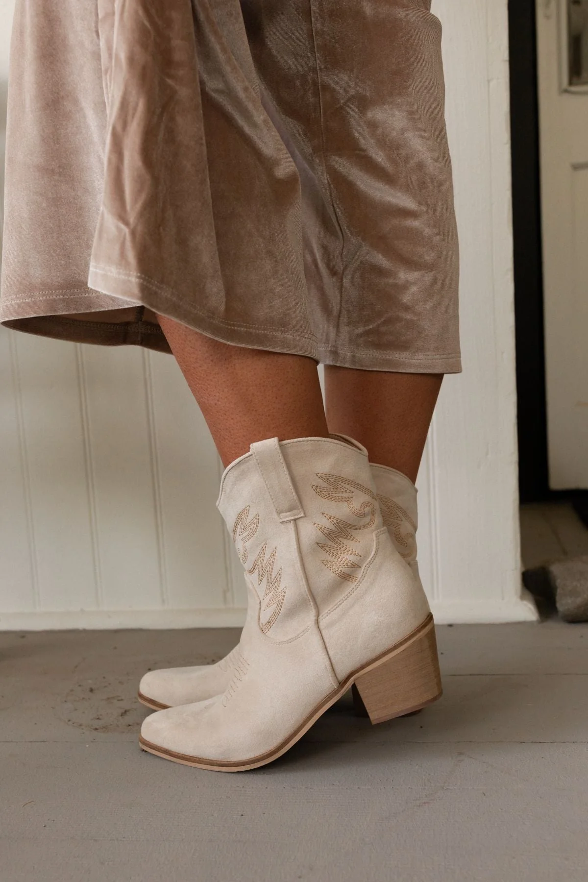 Western Whim Boots - Beige - Image 7