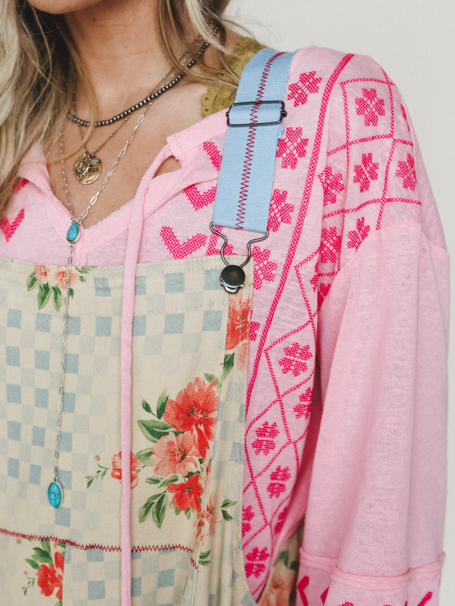 Whimsy Flower Overalls - Khaki - Image 3