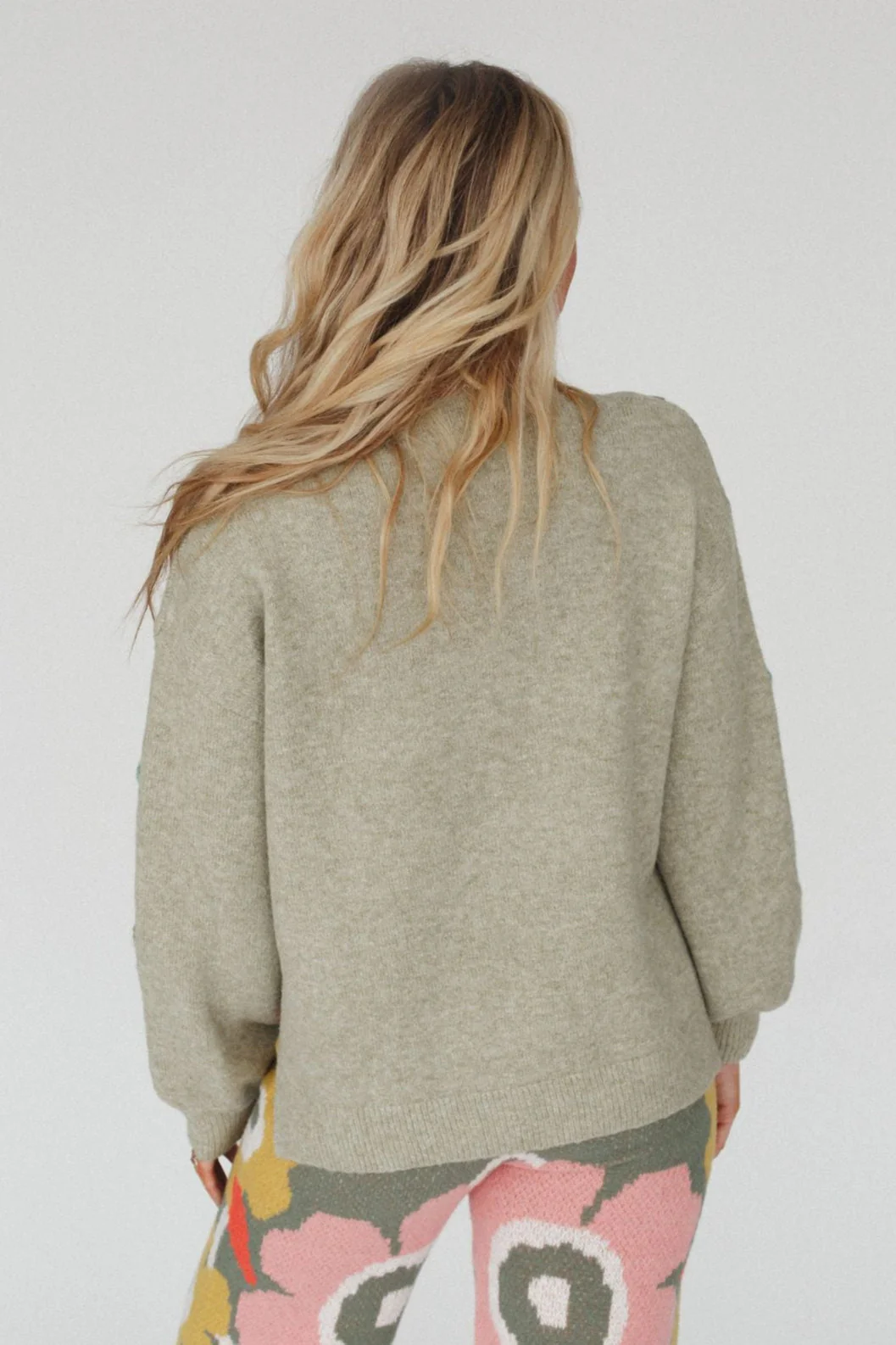 Wild Blossom Embroidered Sweater - Sage - Image 4