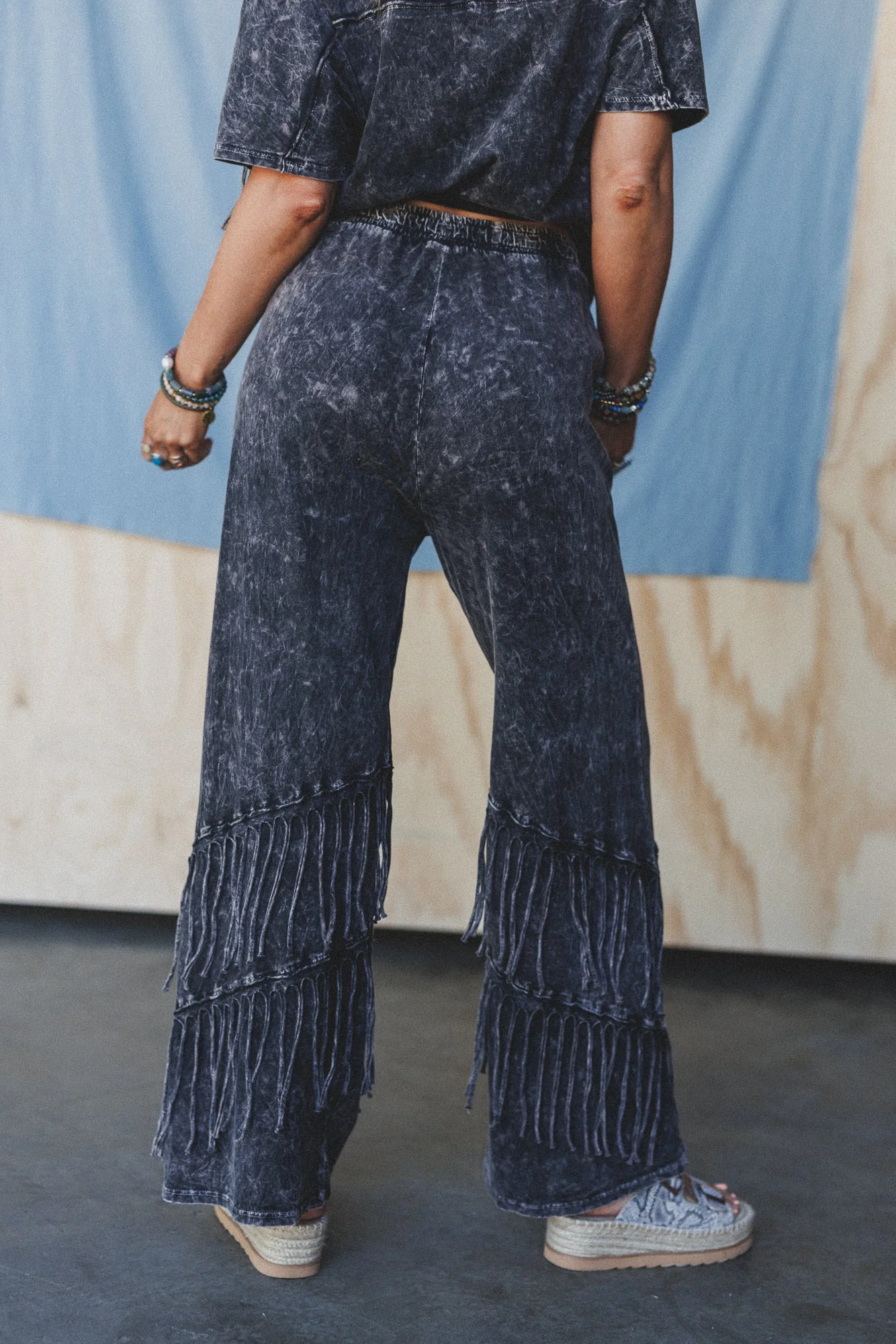 Wild Route Fringe Pants - Black - Image 3