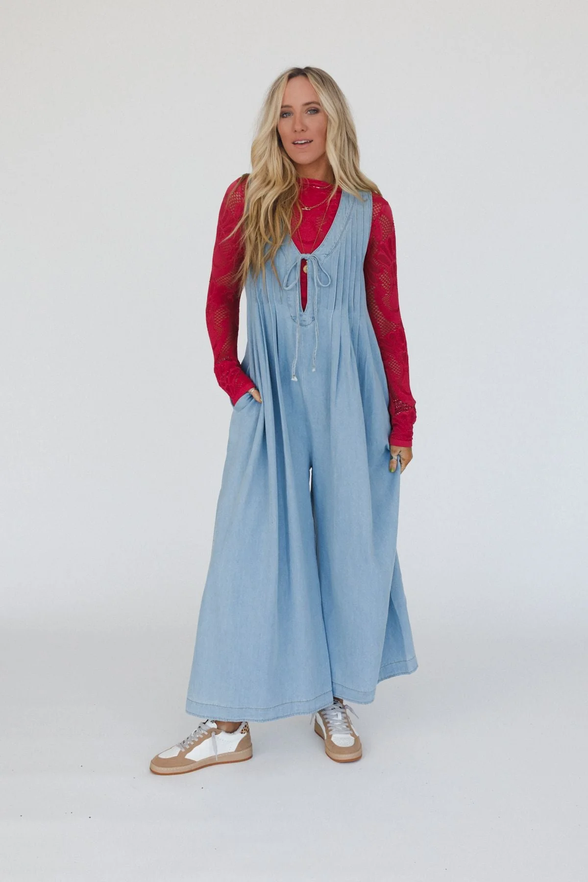 Wild Tides Denim Jumpsuit - Blue - Pre Order