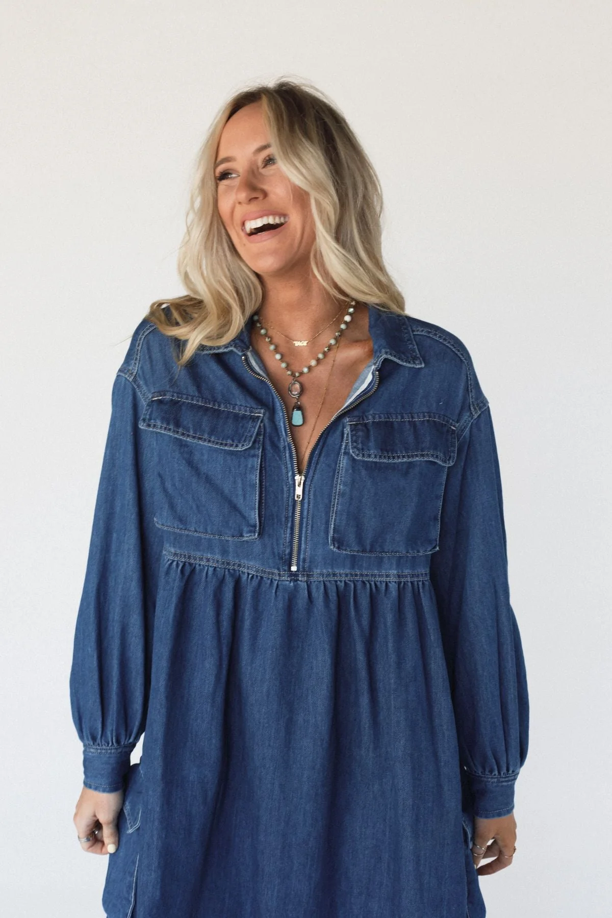 Wild Willow Denim Maxi Dress - Indigo - Image 3