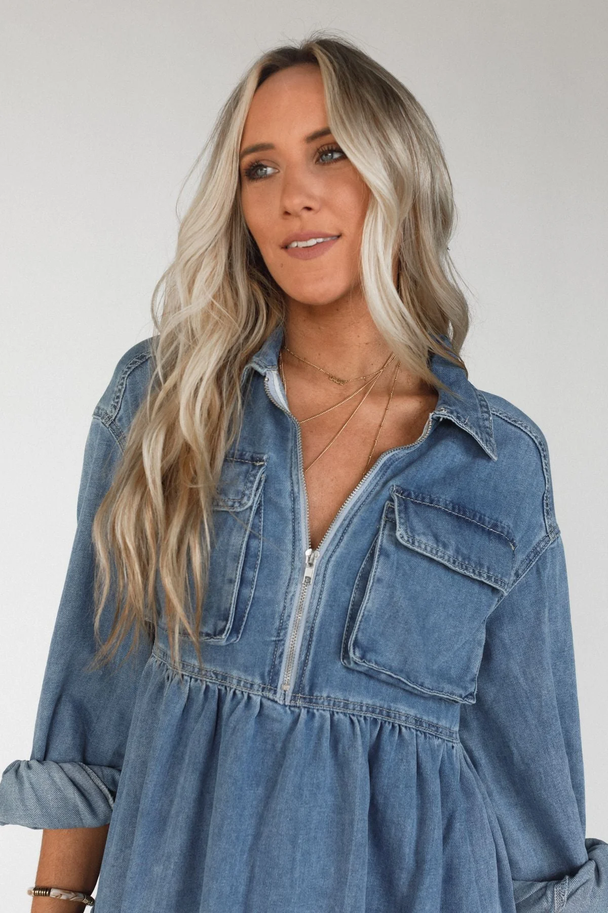 Wild Willow Denim Maxi Dress - Light Denim - Image 2