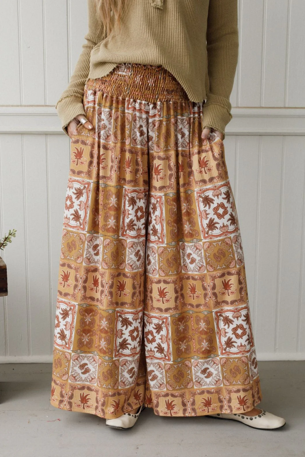 Wildly Free Wide Leg Pants - Mustard - Image 2