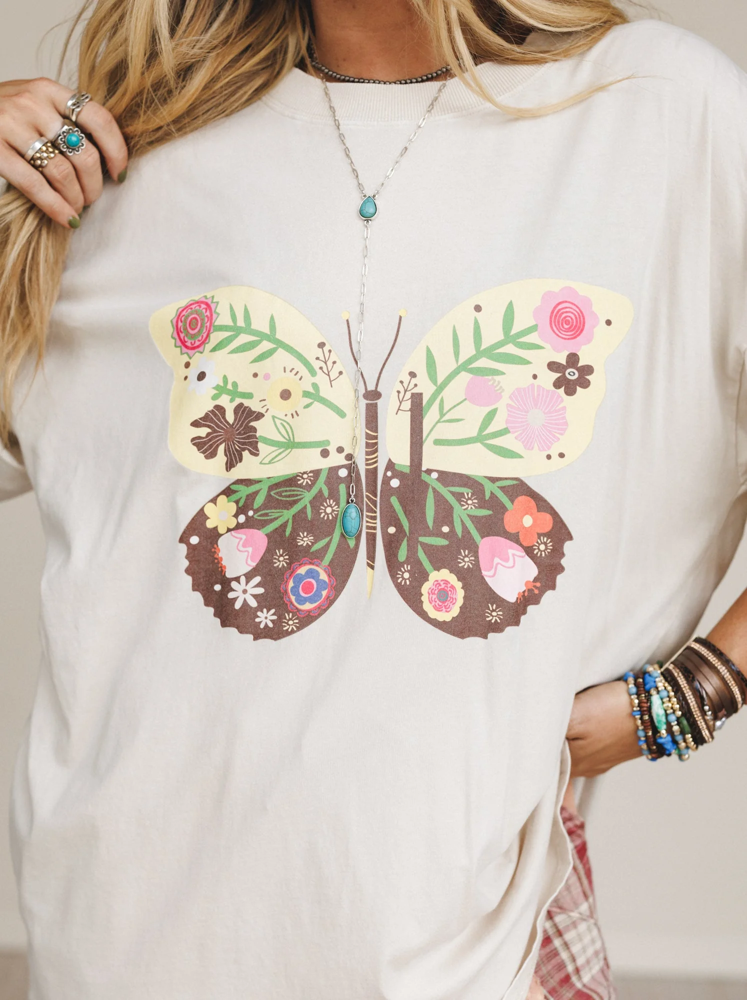 Winged Bloom Top - Beige - Image 5