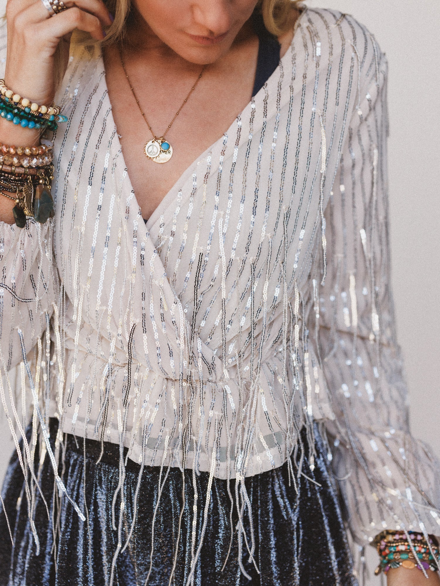 Wistella Top - Silver - Image 2