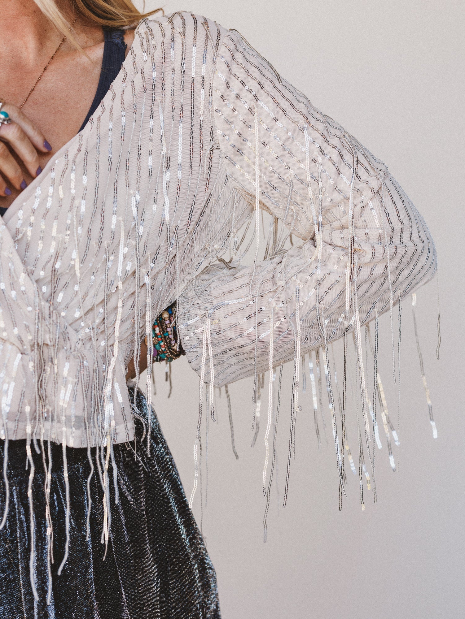 Wistella Top - Silver - Image 5