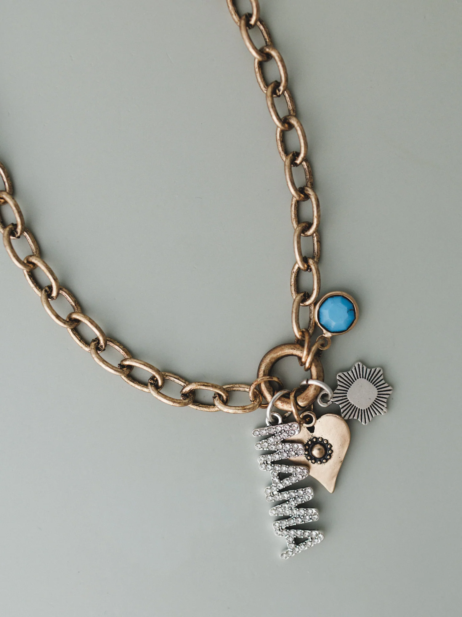 With Love Mama Charm Necklace - Mixed Metal