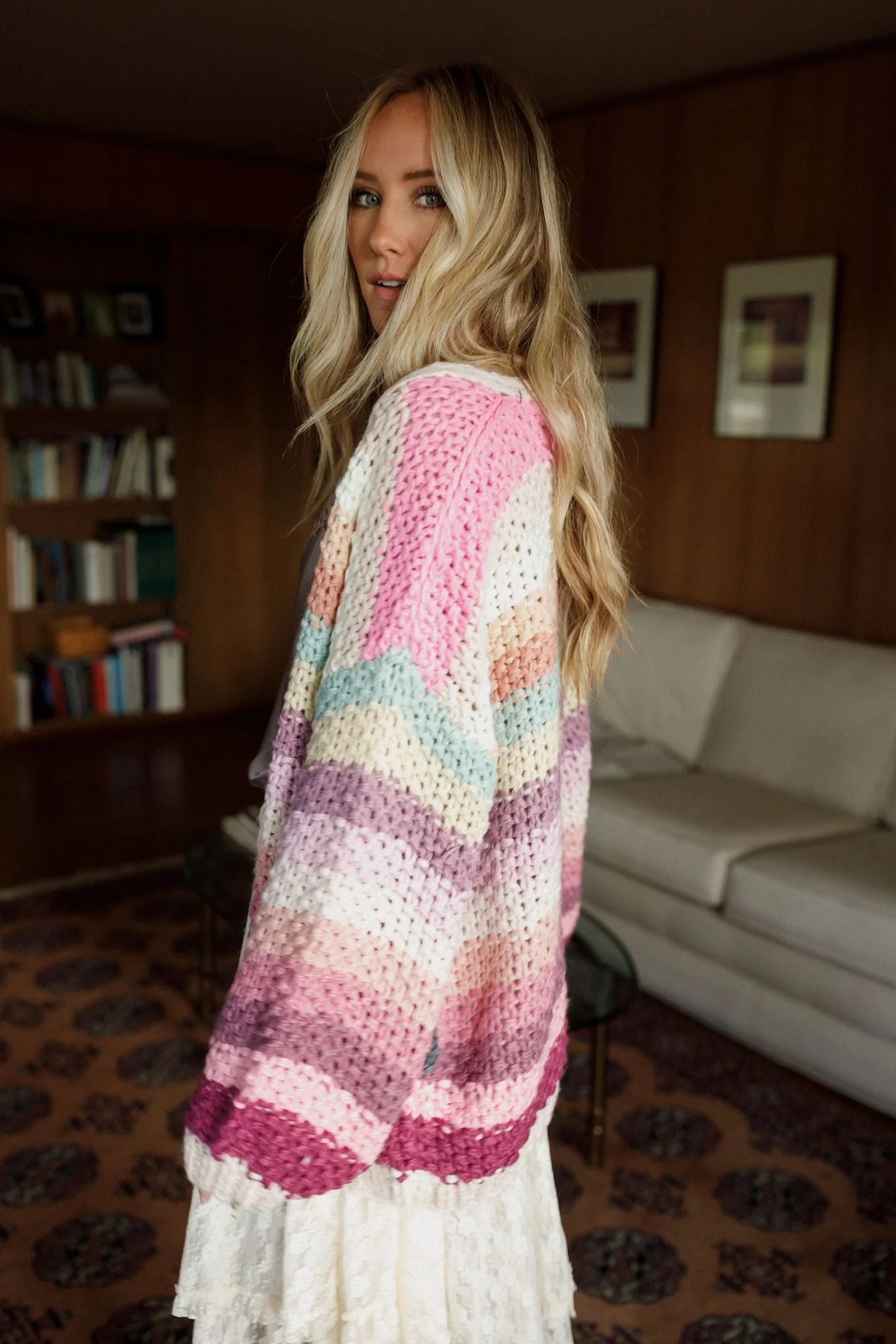 Wrapped up in Color Knit Cardigan - Pink Multi - Image 7