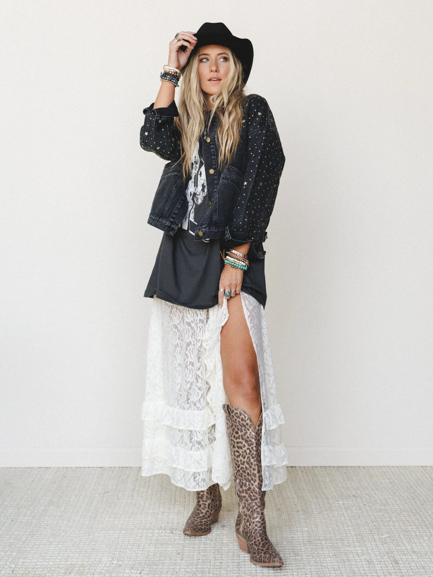 Written In The Stars Denim Jacket - Black - Image 4